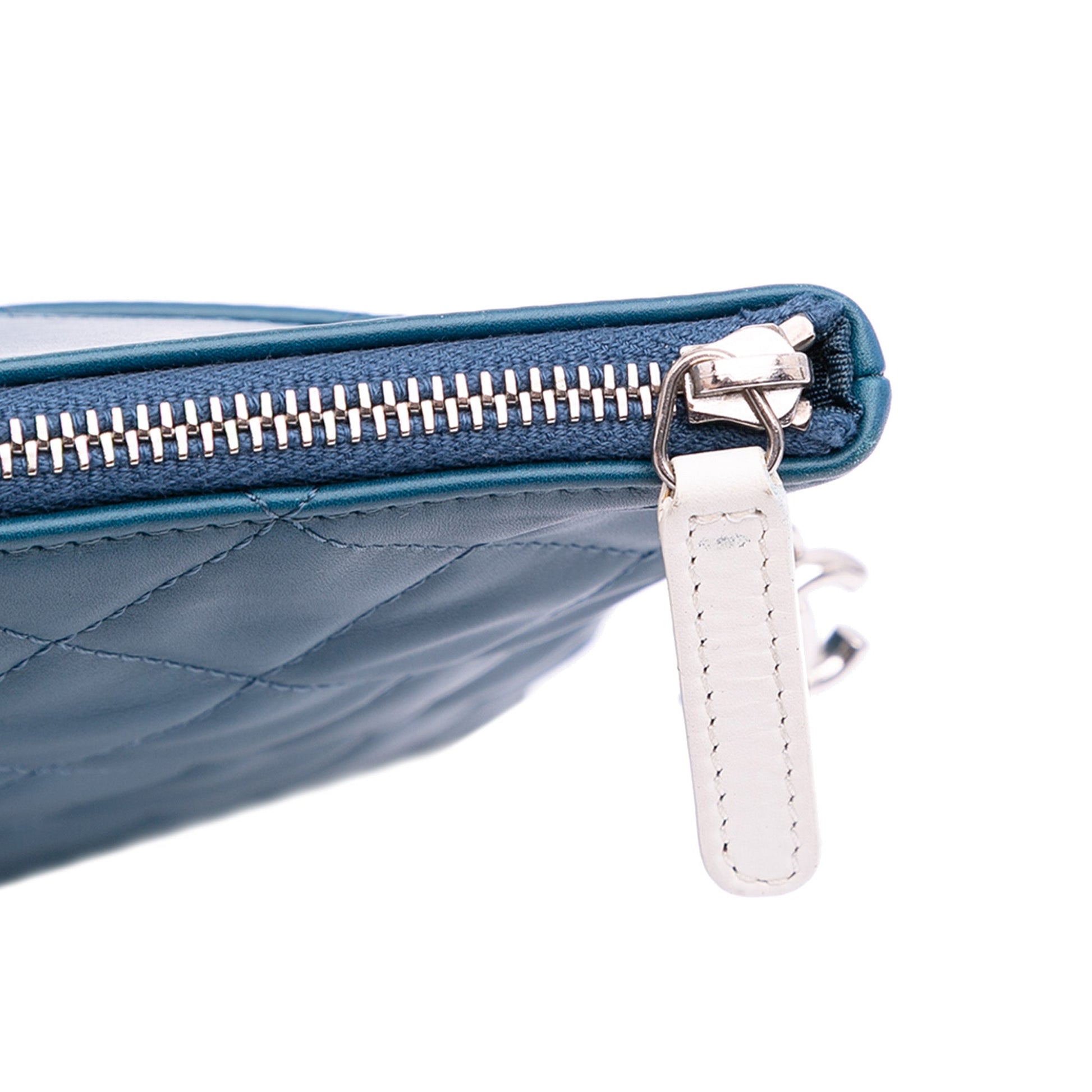 Chanel Quilted Lambskin Multi Zip Case Clutch