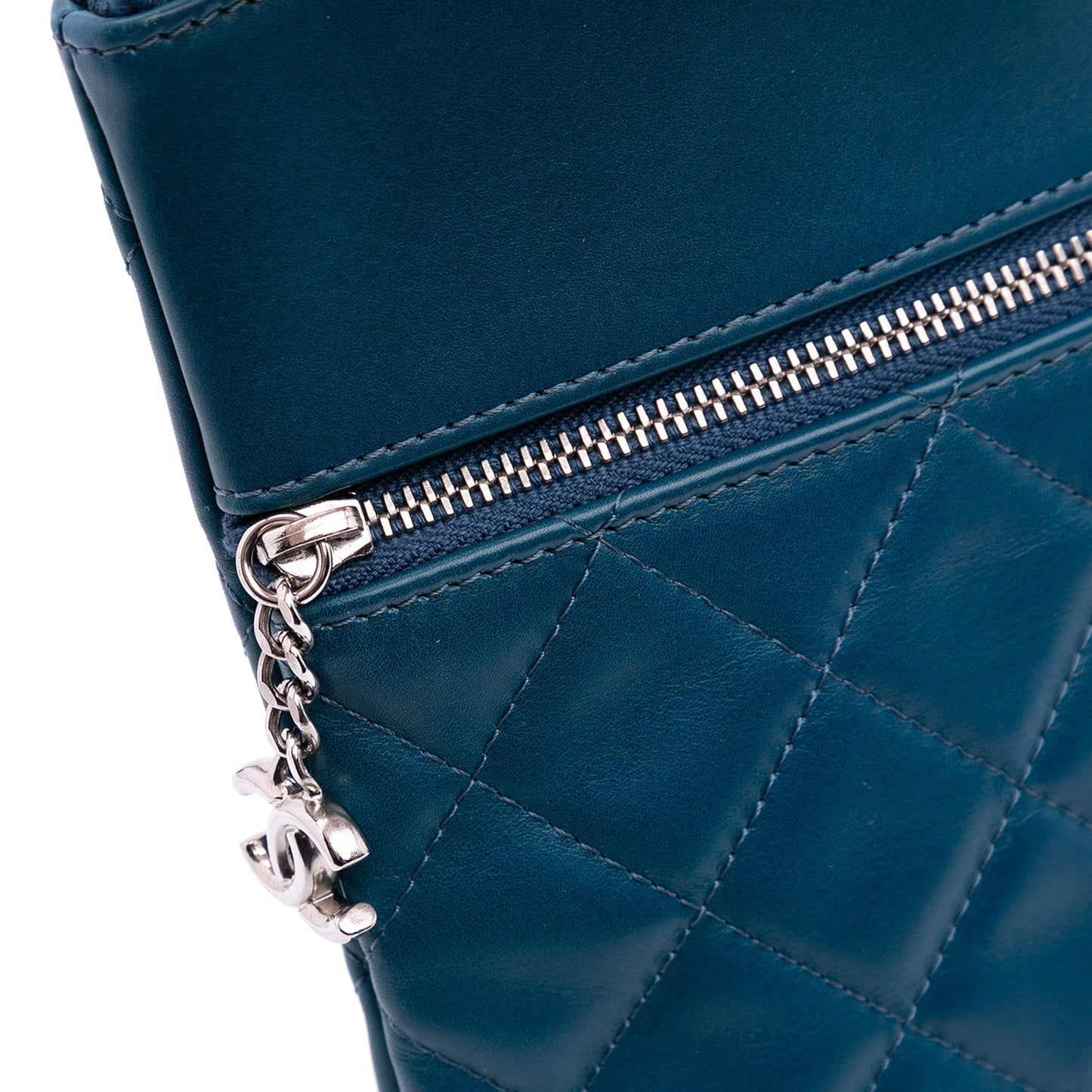 Chanel Quilted Lambskin Multi Zip Case Clutch
