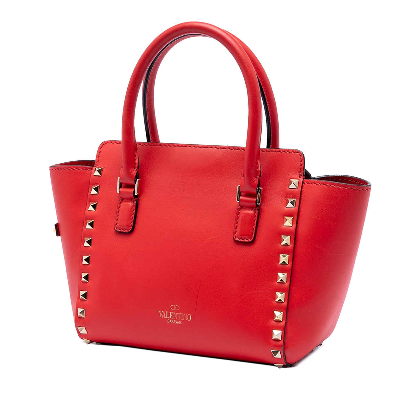 Valentino Mini Leather Rockstud Double Handle Tote