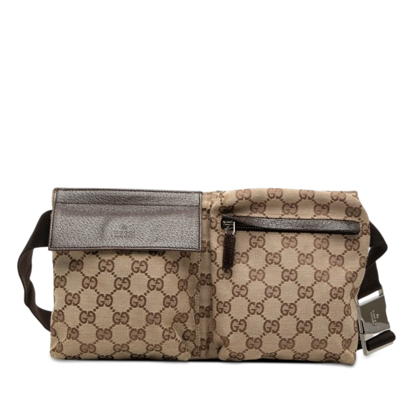Gucci GG Canvas Double Pocket Belt Bag