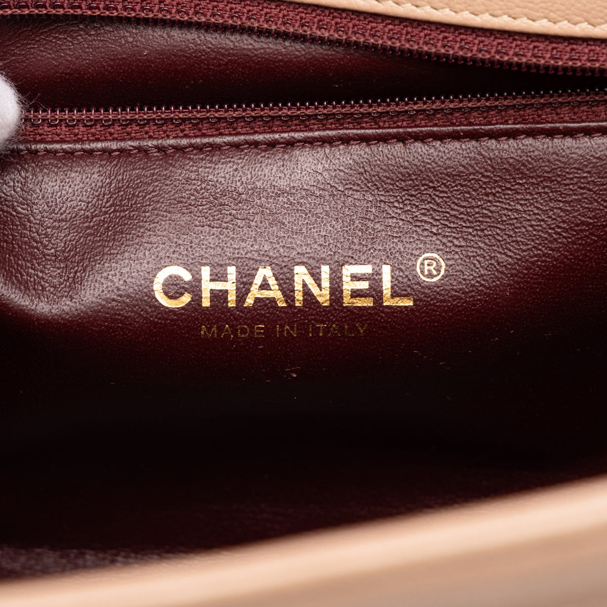Chanel CC Diagonal Quilted Goatskin Tote