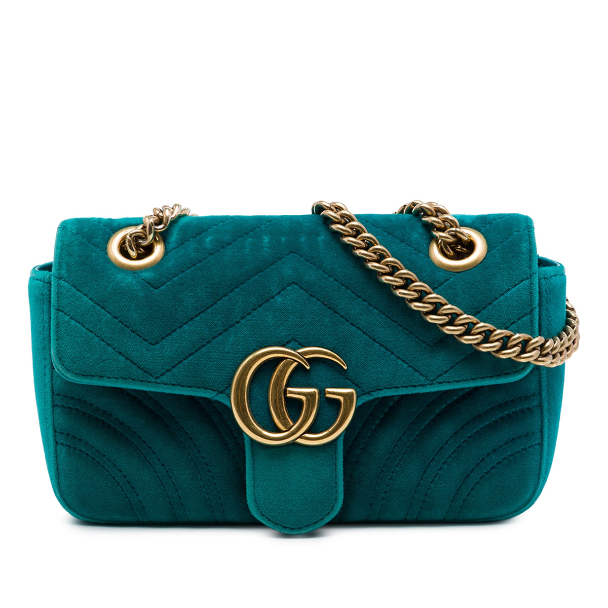 Gucci Small GG Marmont Matelasse Velvet Shoulder Bag