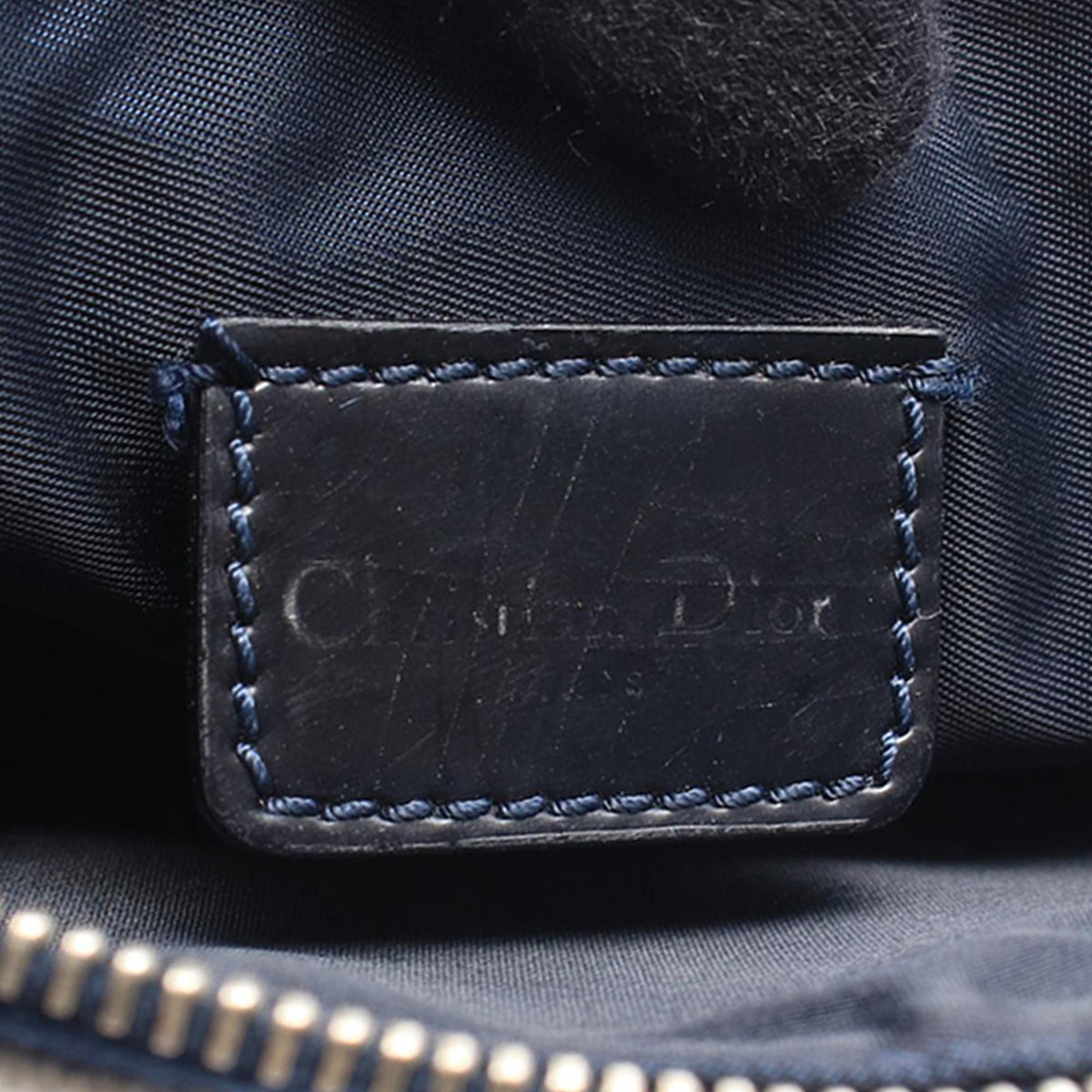 Dior Mini Canvas Denim Print Saddle Pochette — Blue