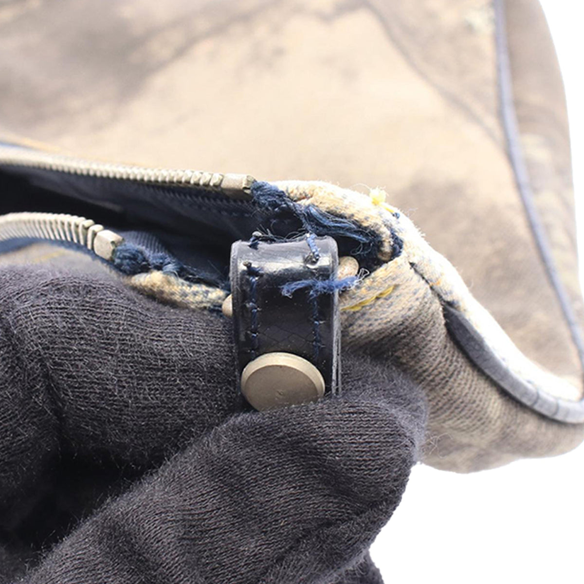 Dior Mini Canvas Denim Print Saddle Pochette — Blue