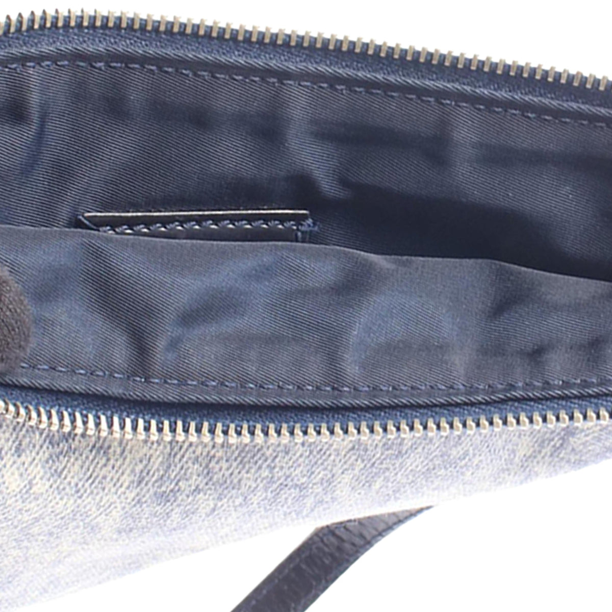 Dior Mini Canvas Denim Print Saddle Pochette — Blue