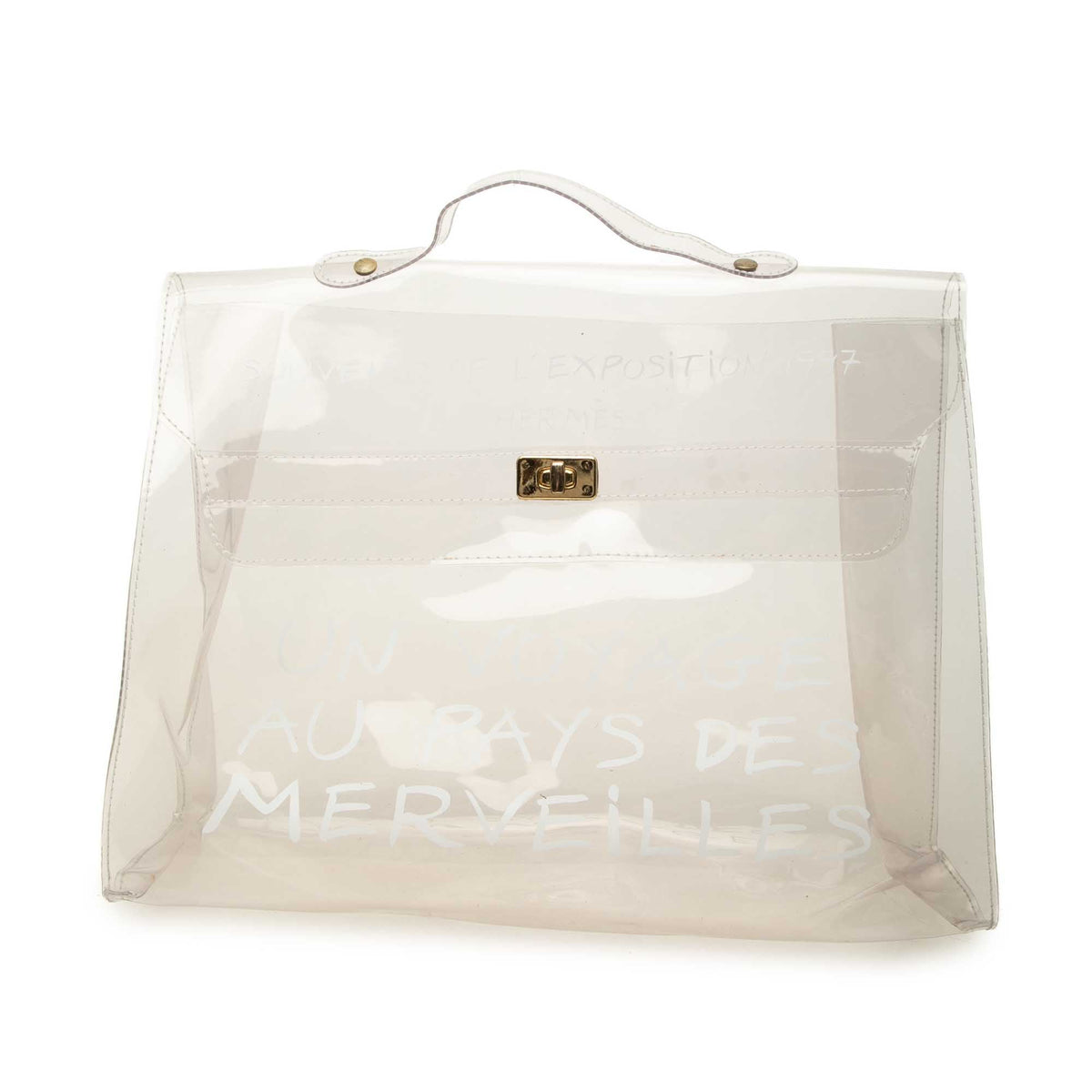 Hermès Vinyl Souvenir De L Exposition Kelly Handbag — White