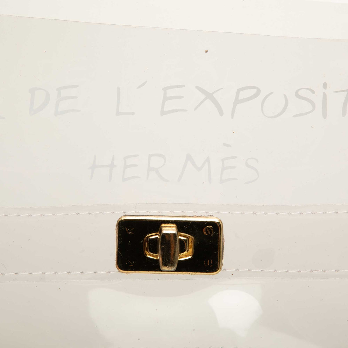 Hermès Vinyl Souvenir De L Exposition Kelly Handbag — White