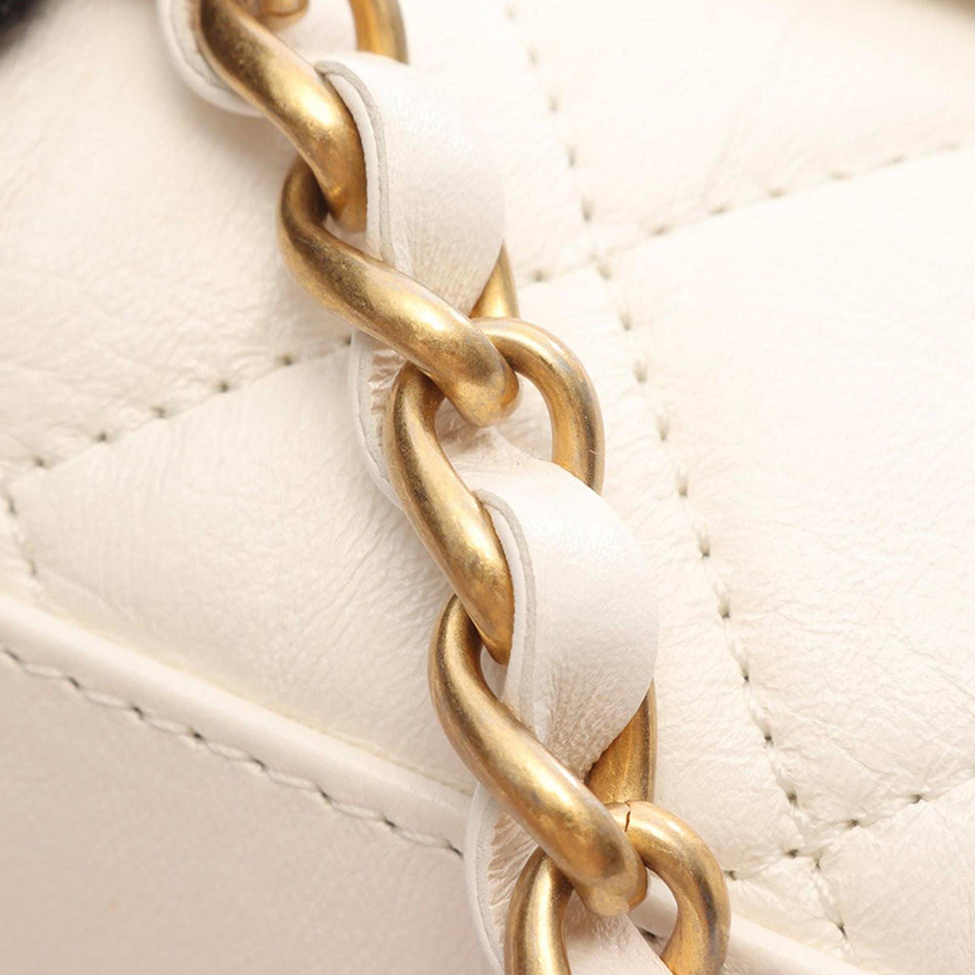 Chanel Mini Quilted Crumpled Lambskin CC Links Top Handle Flap