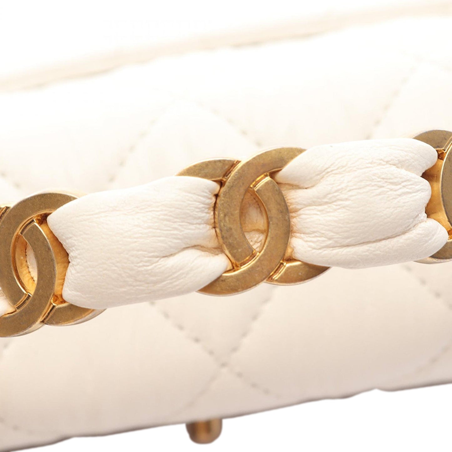 Chanel Mini Quilted Crumpled Lambskin CC Links Top Handle Flap