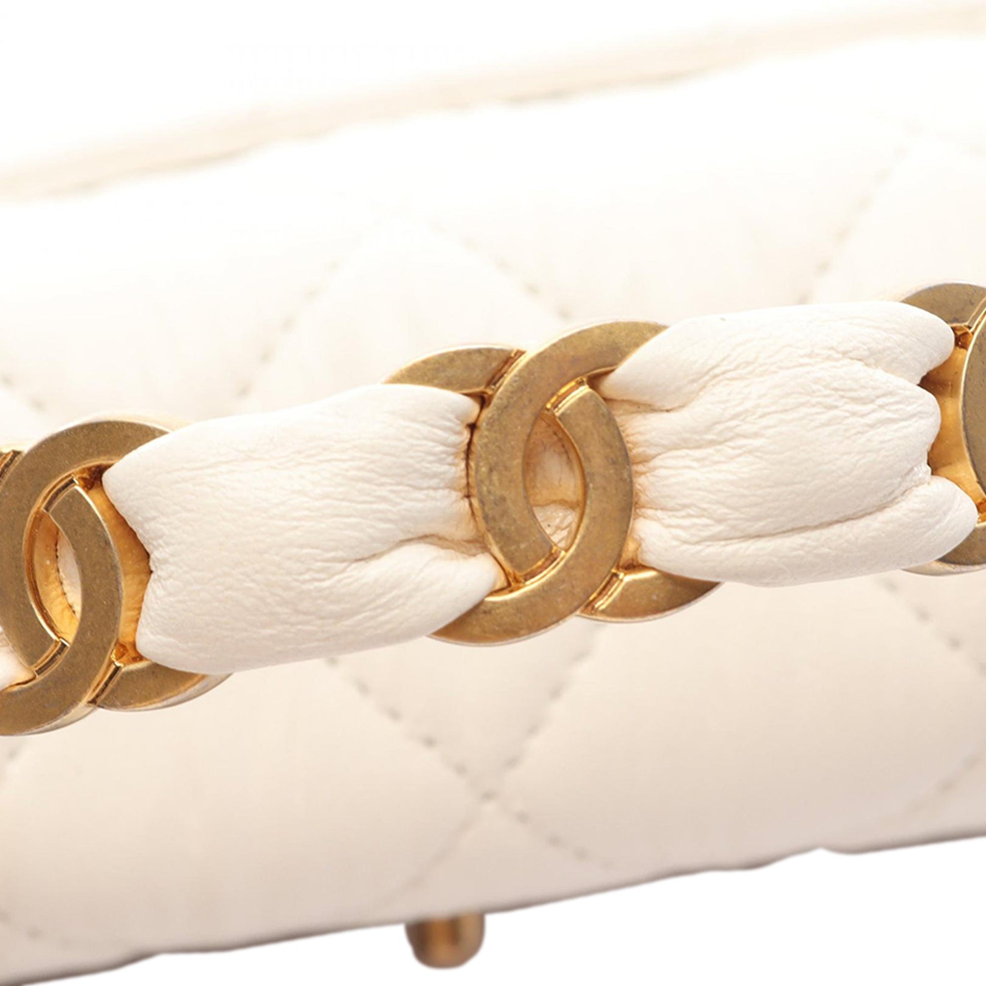 Chanel Mini Quilted Crumpled Lambskin CC Links Top Handle Flap