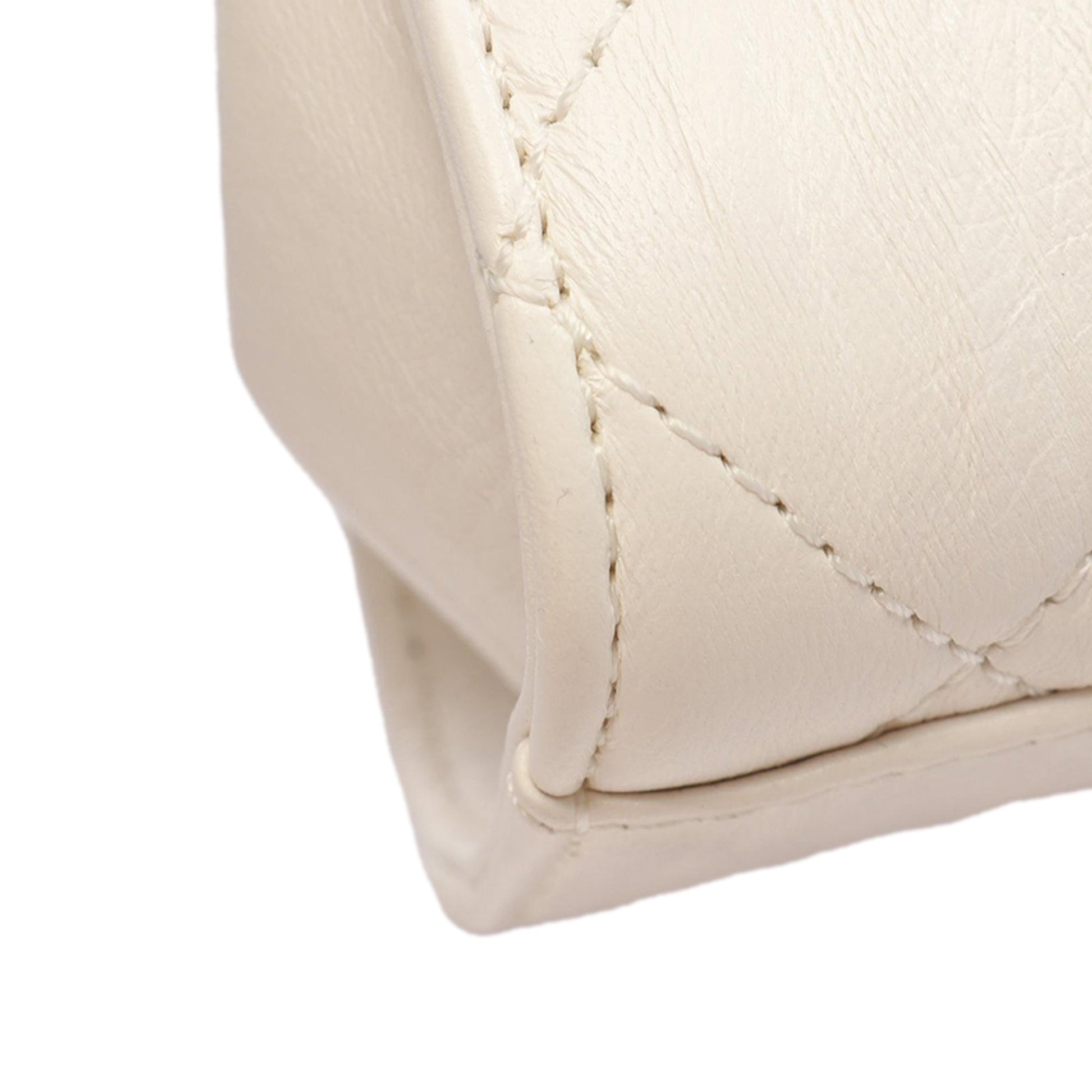 Chanel Mini Quilted Crumpled Lambskin CC Links Top Handle Flap