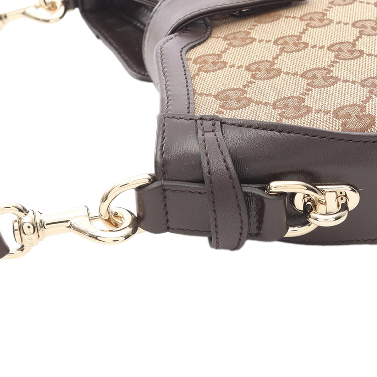 Gucci Mini GG Canvas Web Moon Side Shoulder Bag