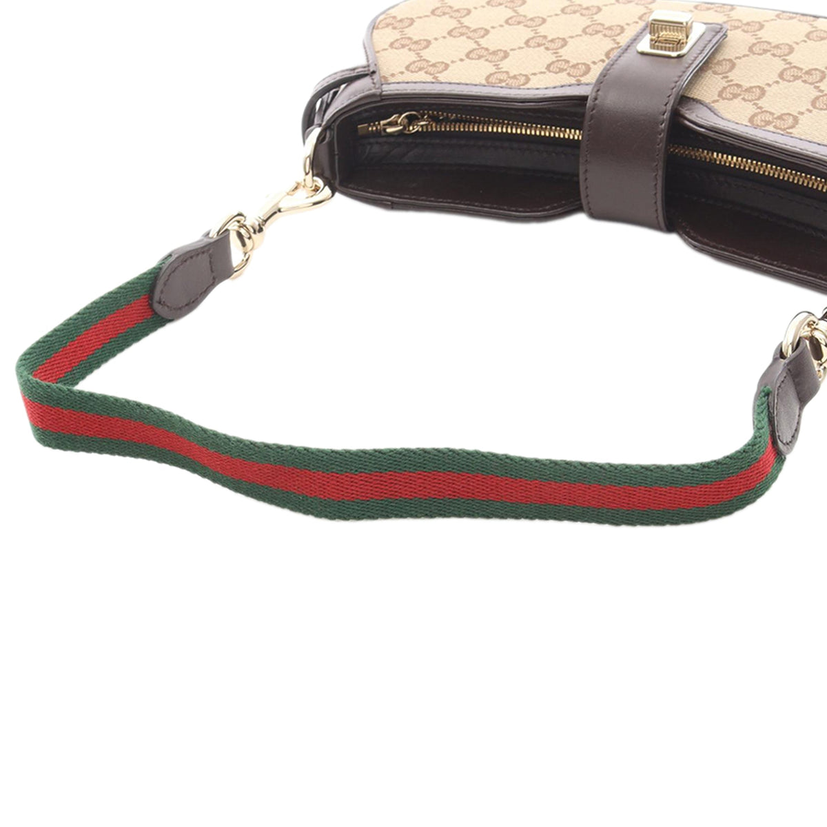 Gucci Mini GG Canvas Web Moon Side Shoulder Bag