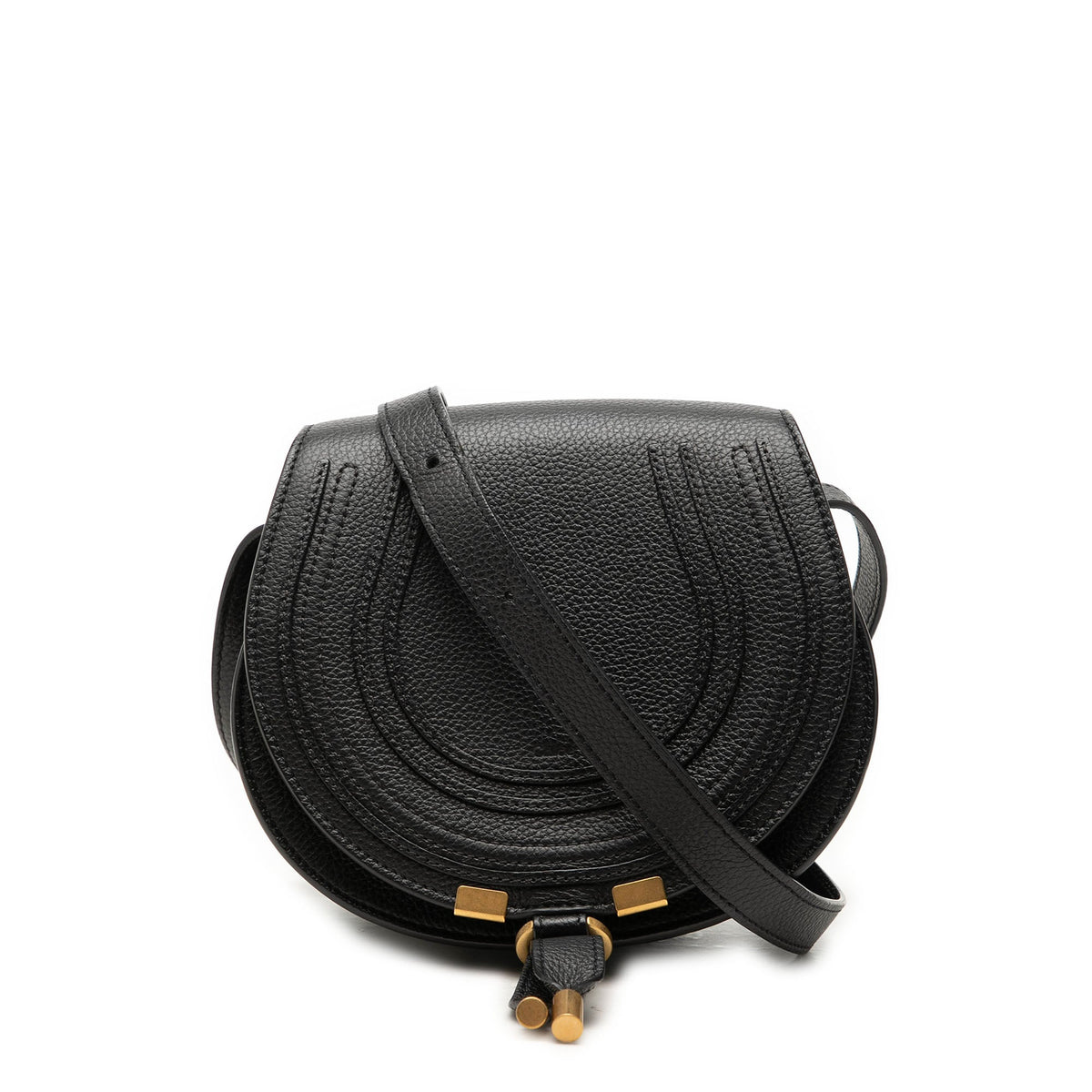 Chloé Small Grained Leather Marcie Saddle Crossbody