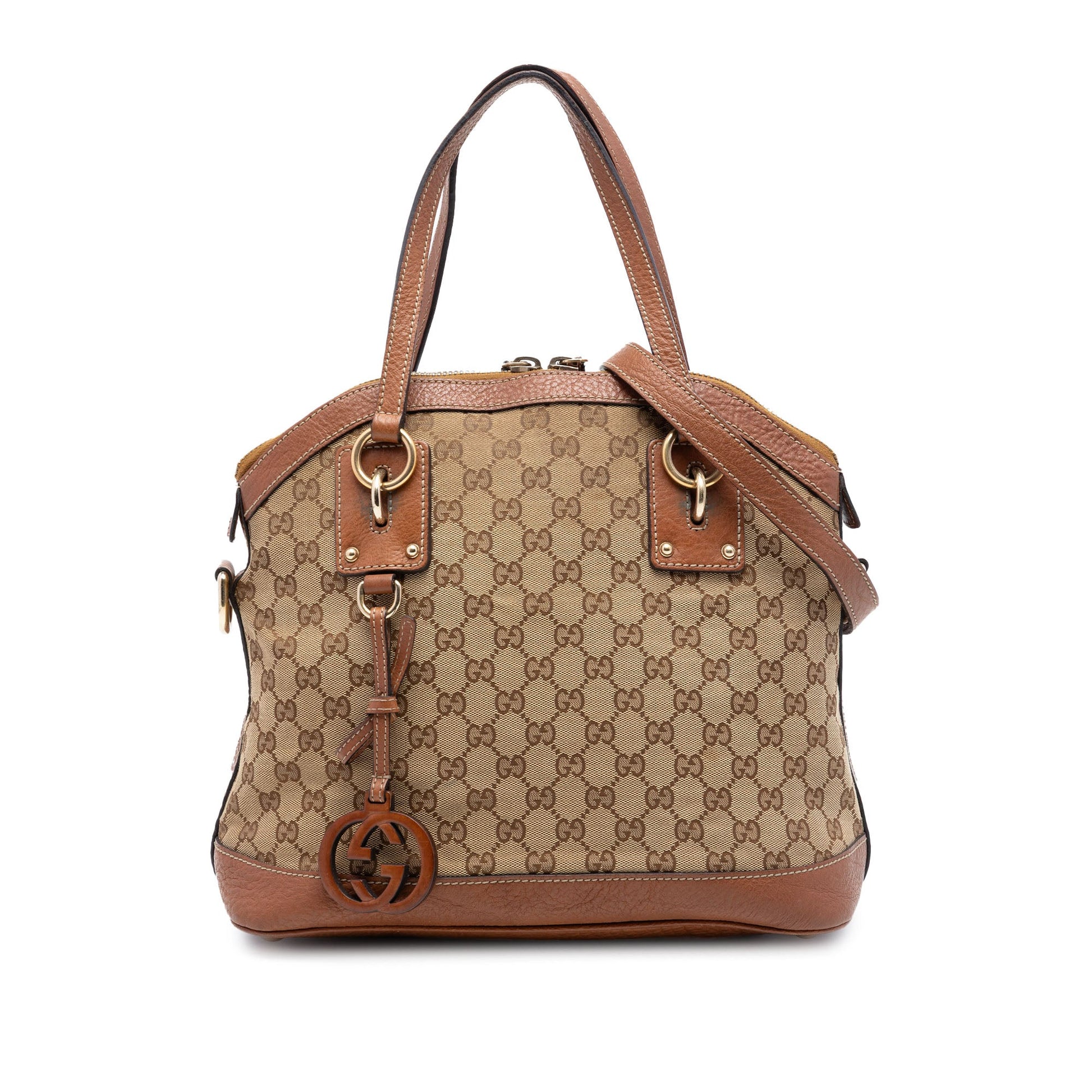 Gucci Medium GG Canvas Charm Dome Satchel