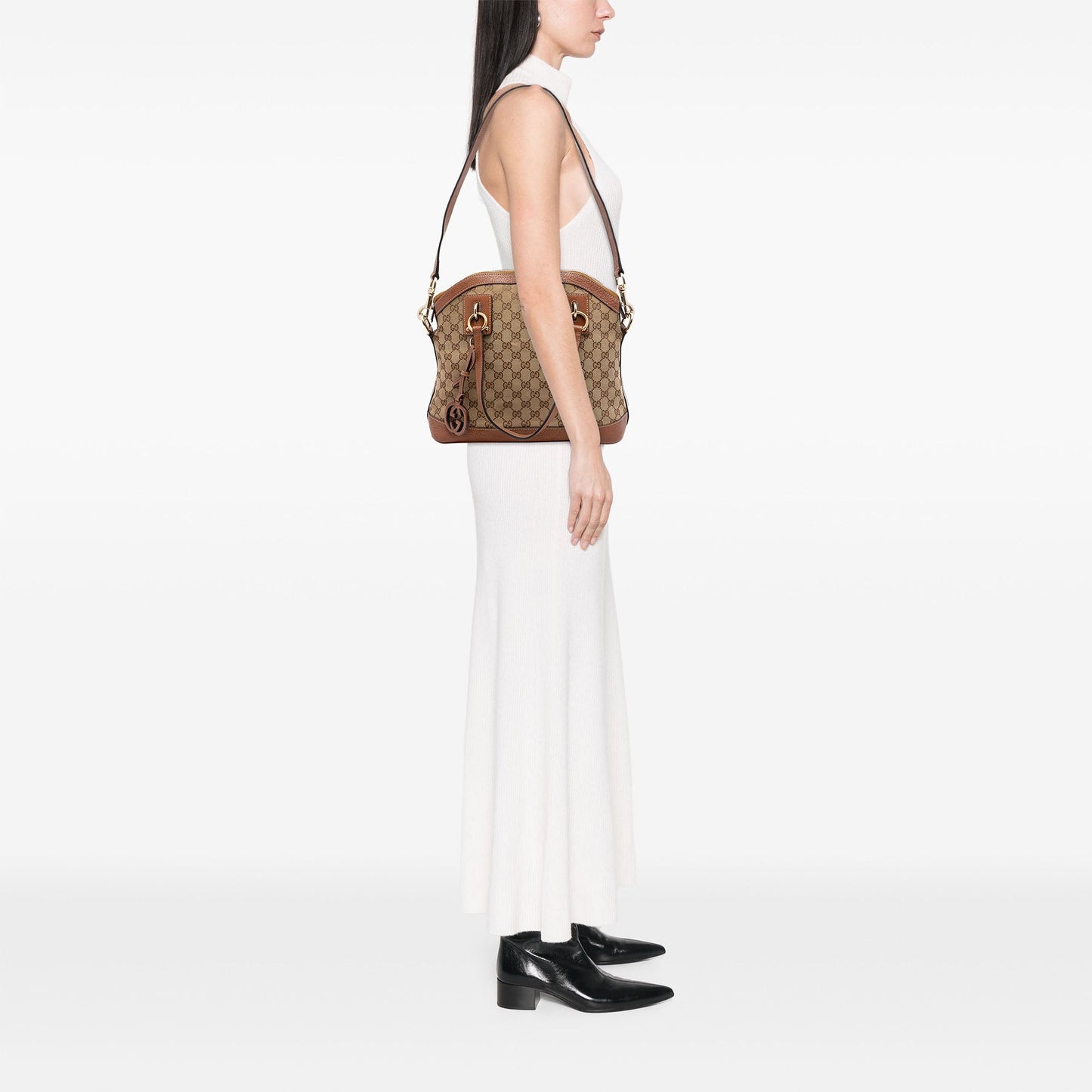 Gucci Medium GG Canvas Charm Dome Satchel