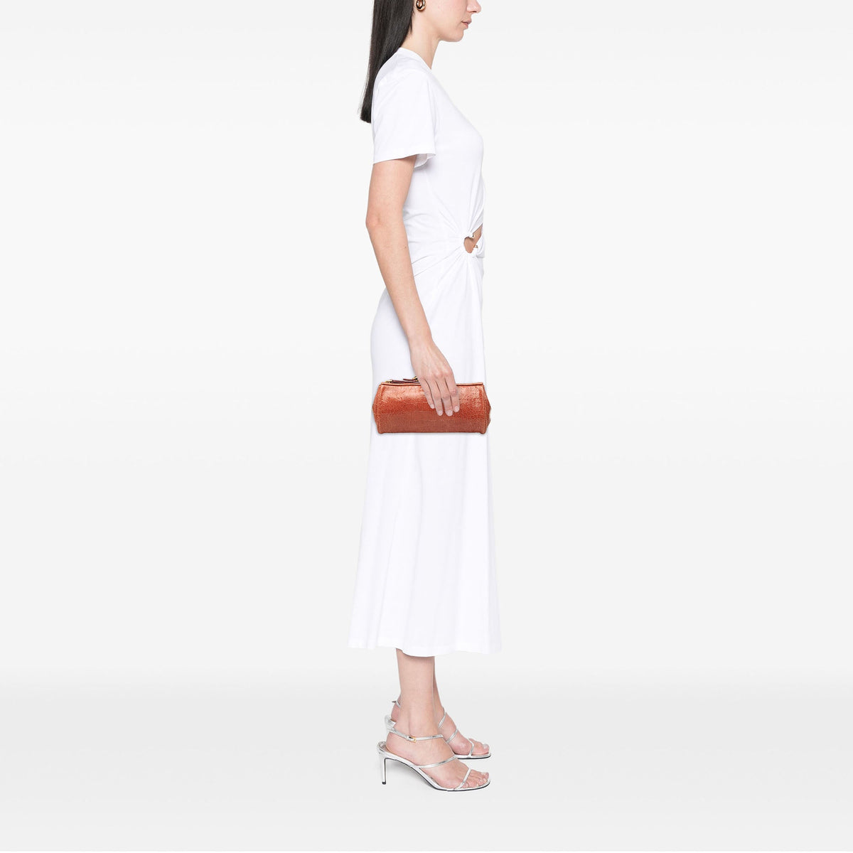 Miu Miu Croc Embossed Patent Saint Cocco Lux Wristlet — Pink