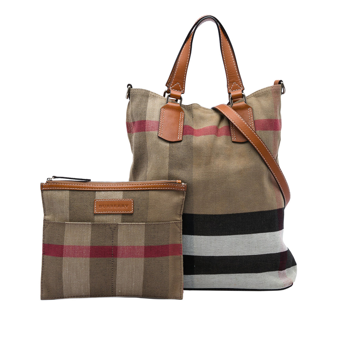 Burberry Medium Mega Check Canvas Tottenham Brit Satchel