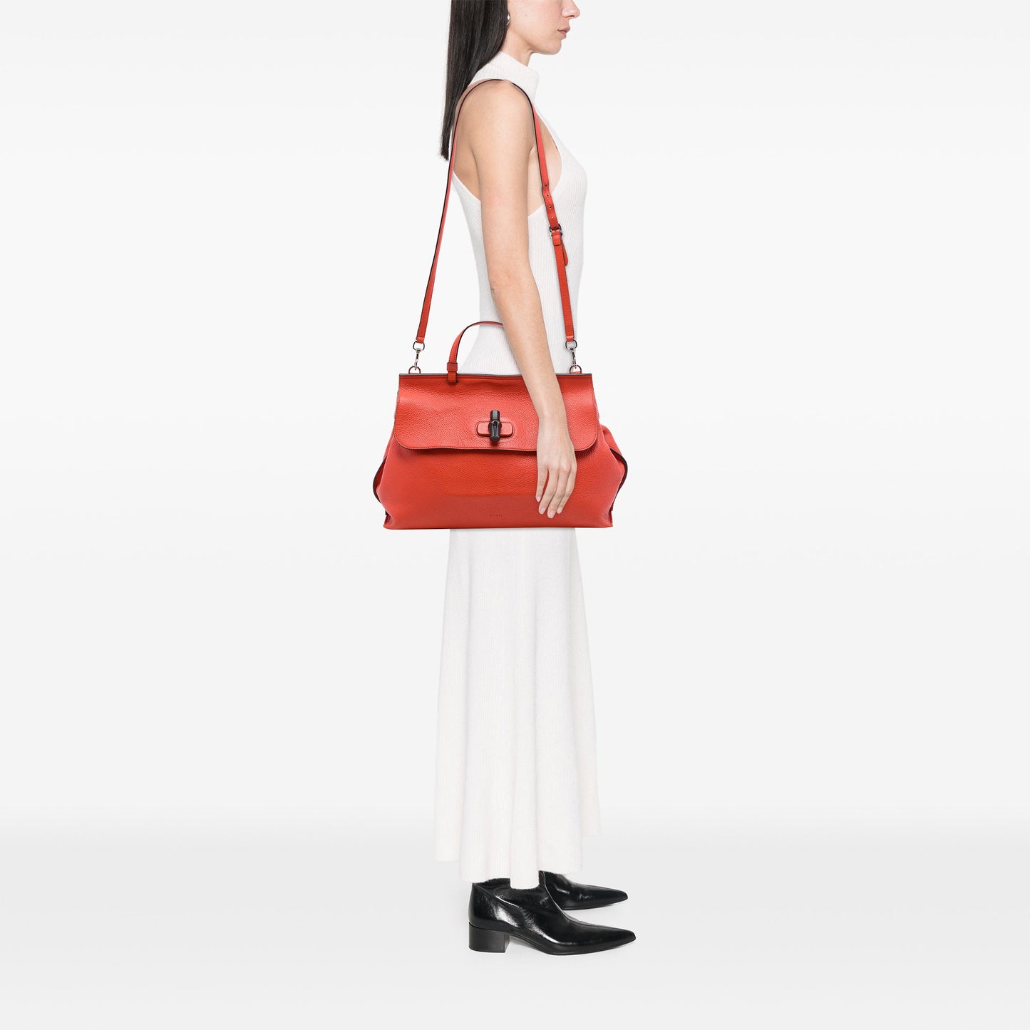 Gucci Large Calfskin Bamboo Daily Satchel