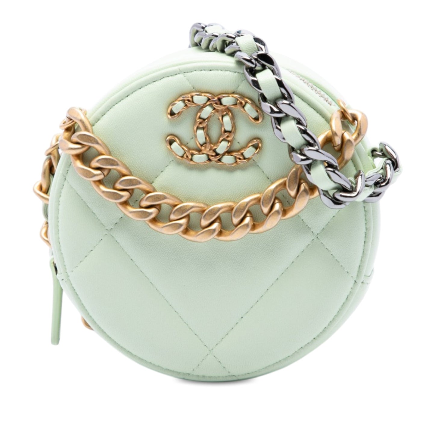 Chanel Lambskin 19 Round Clutch with Chain