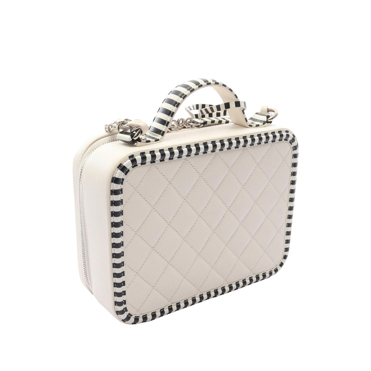 Chanel Medium Caviar CC Filigree Vanity Case — White