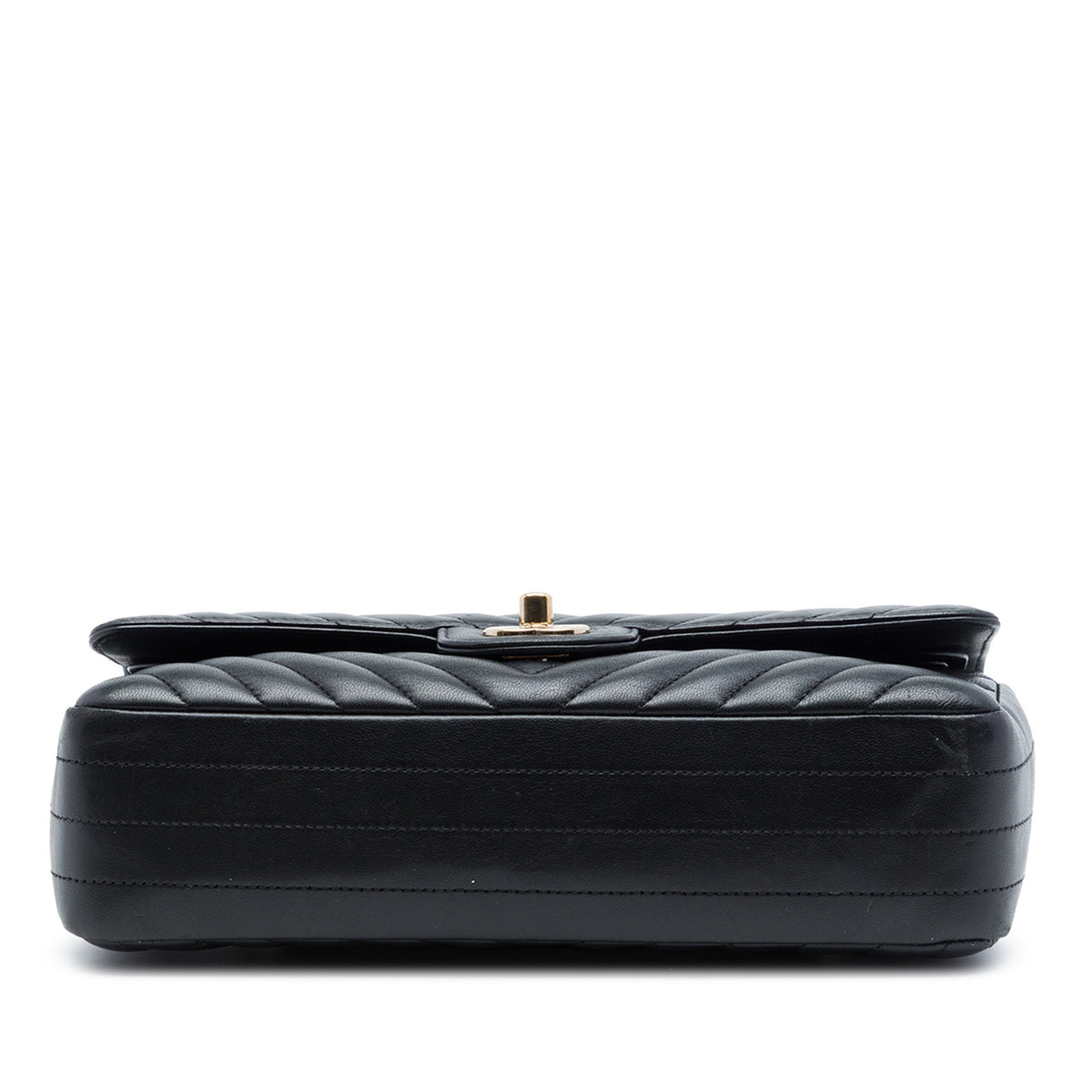 Chanel Medium Classic Chevron Crumpled Calfskin Double Flap