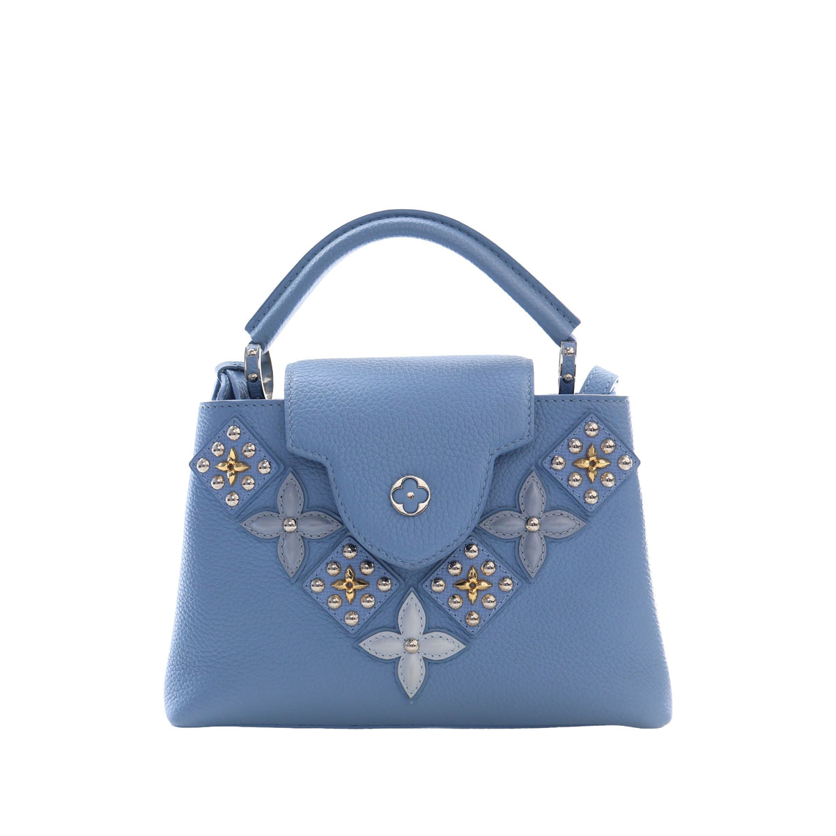 Louis Vuitton Taurillon Studded Capucines BB — Blue