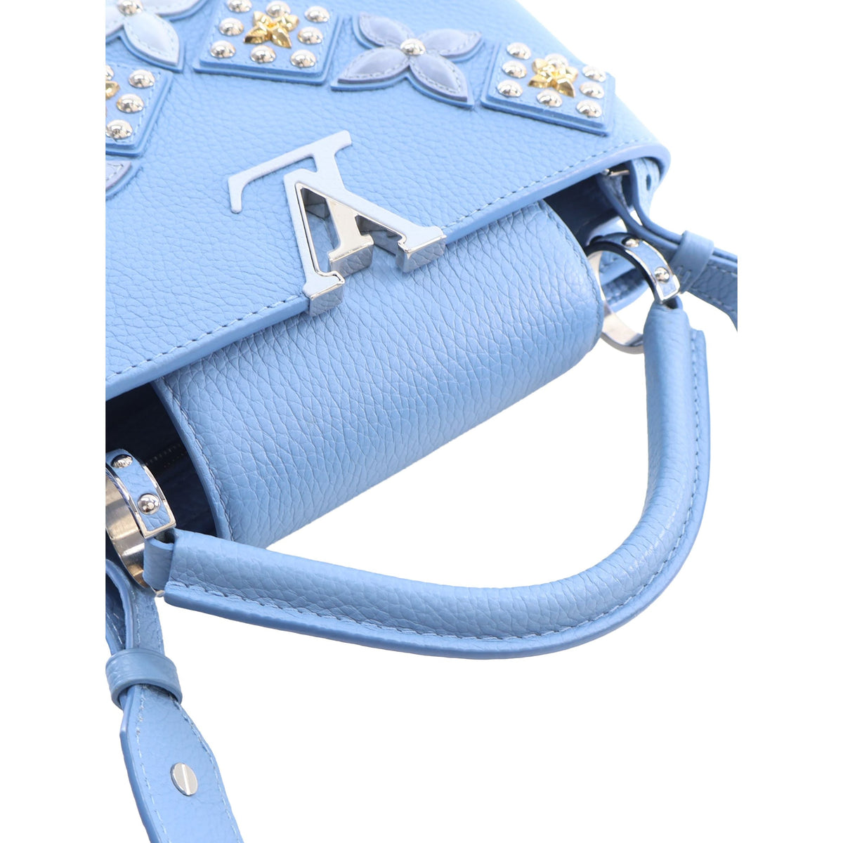 Louis Vuitton Taurillon Studded Capucines BB — Blue