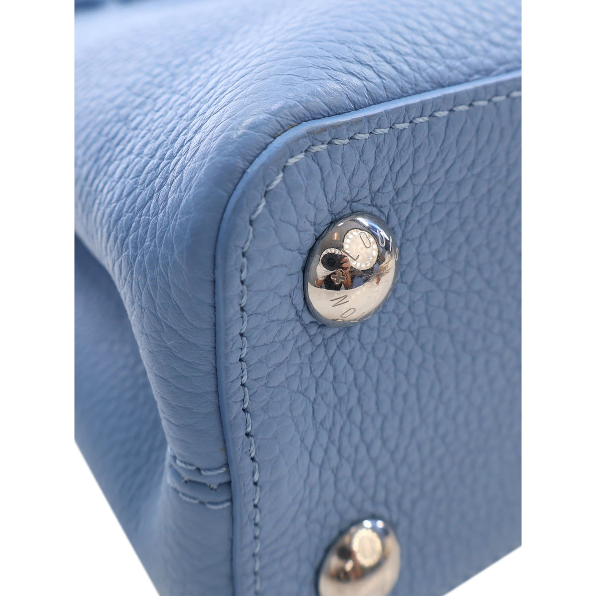 Louis Vuitton Taurillon Studded Capucines BB — Blue