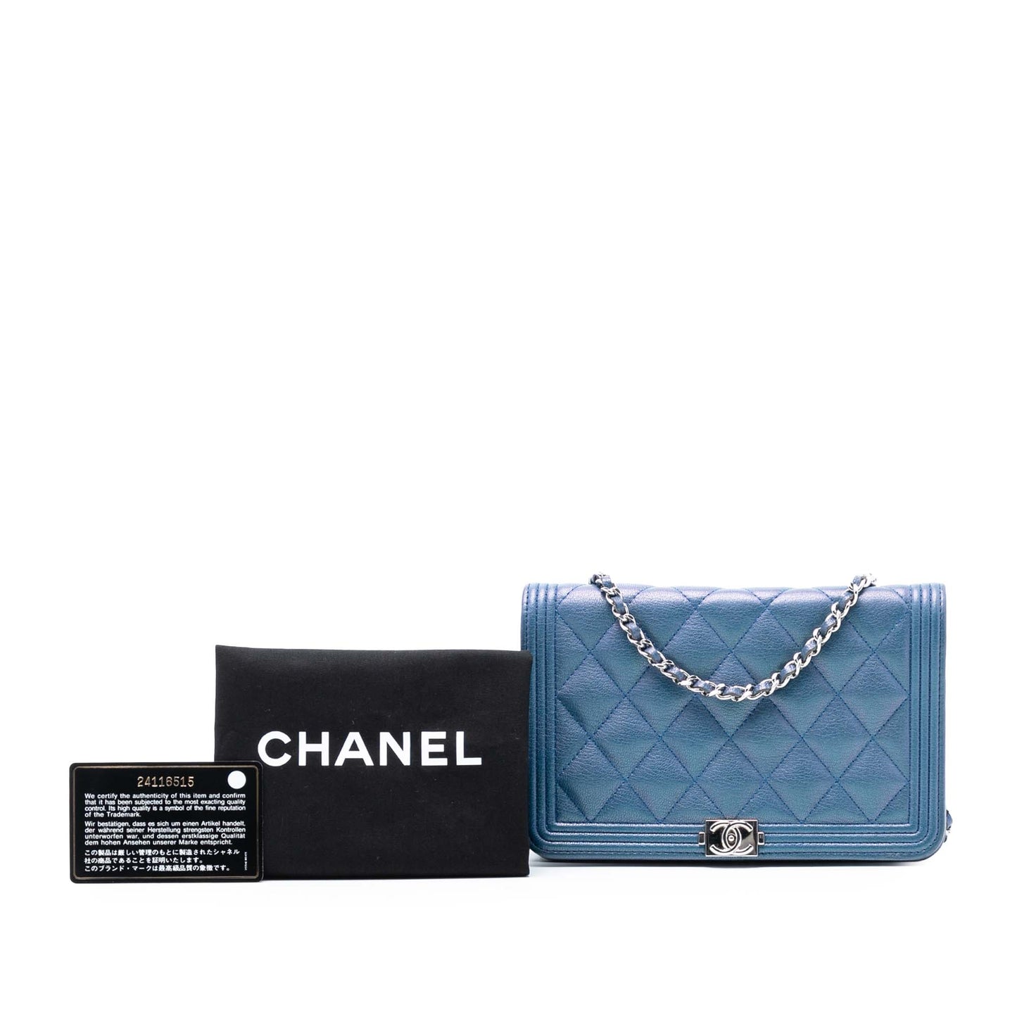 Chanel Quilted Calfskin Boy Wallet on Chain
