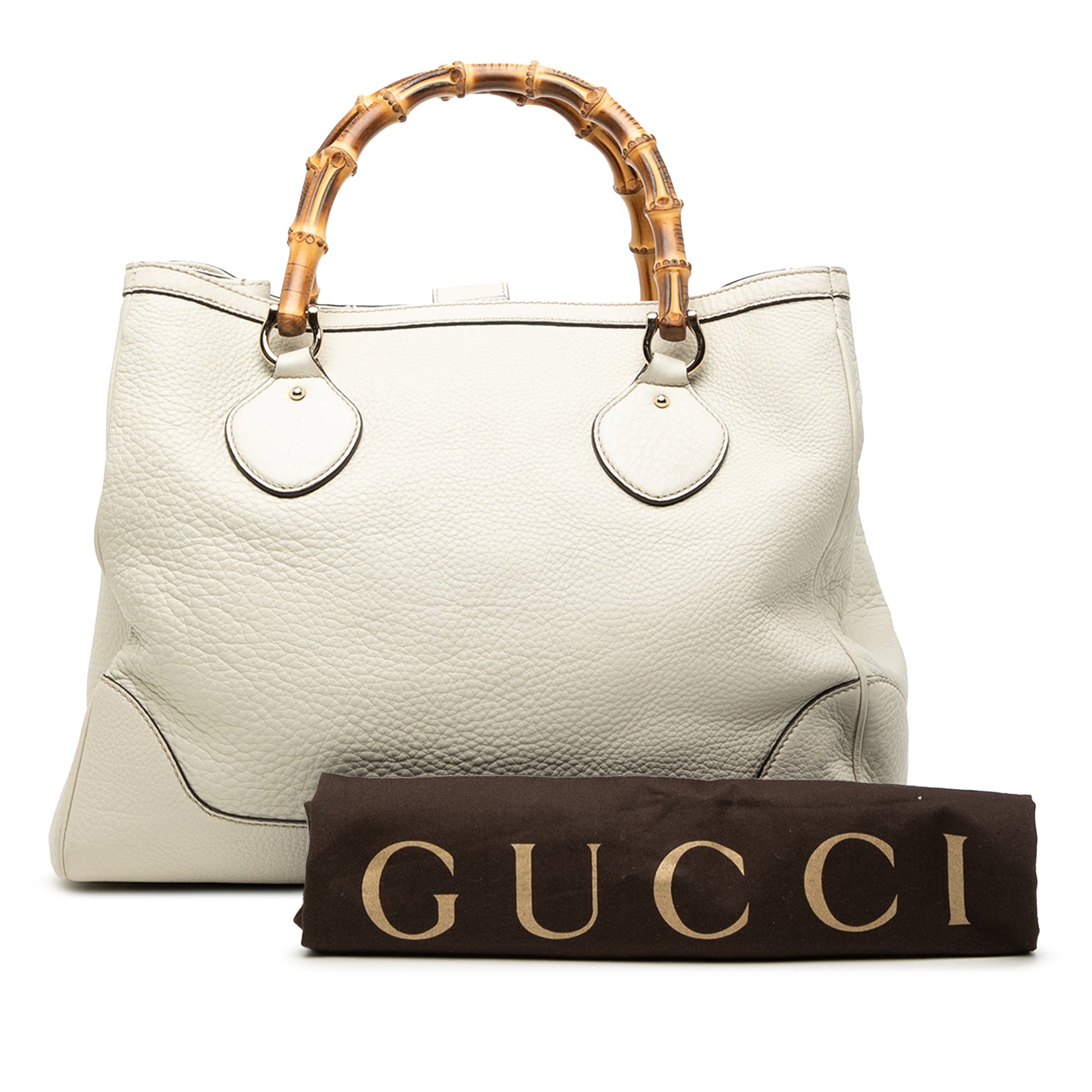 Gucci Medium Leather Bamboo Diana Tote