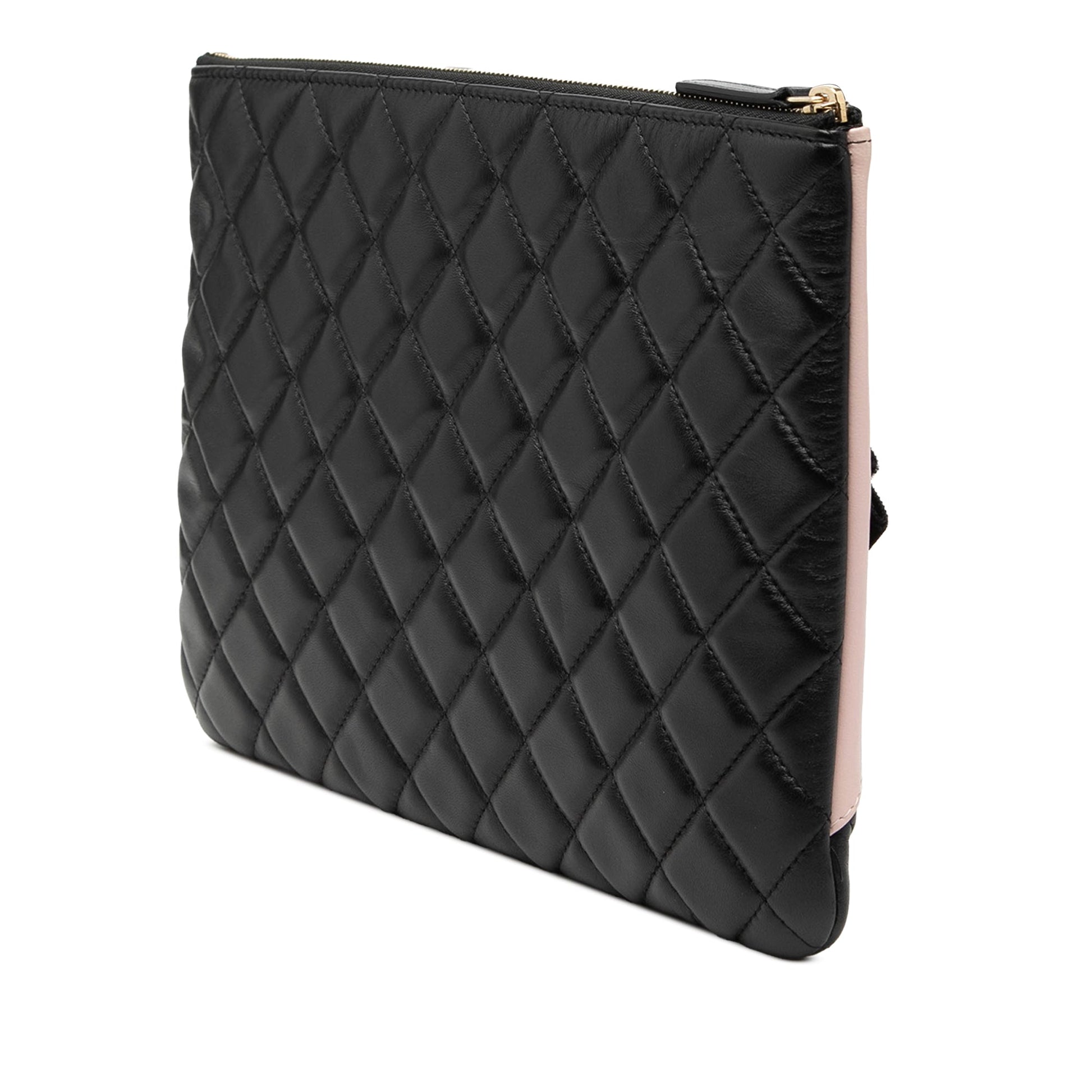 Medium Quilted Lambskin Camellia O Case Clutch