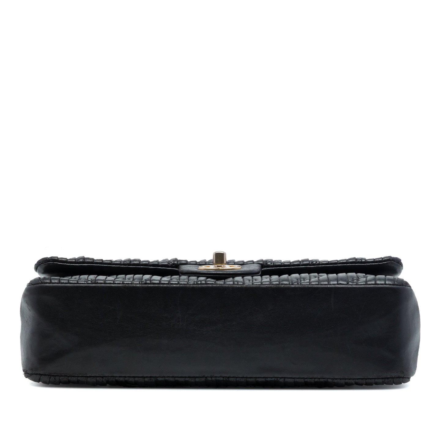 Chanel Medium Classic Chevron Calfskin Pleated Double Flap