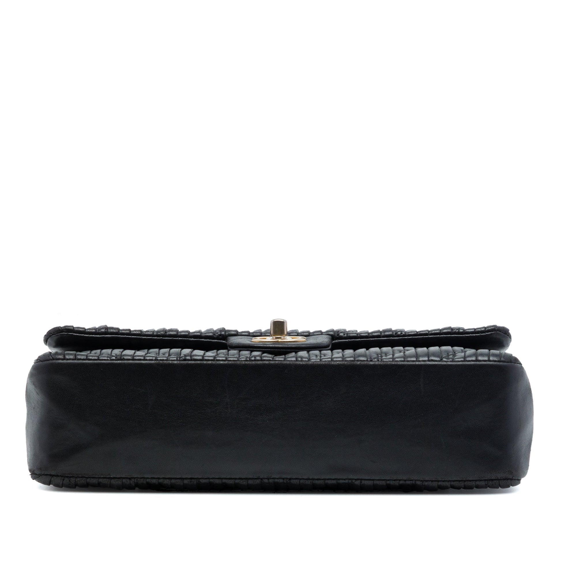 Chanel Medium Classic Chevron Calfskin Pleated Double Flap