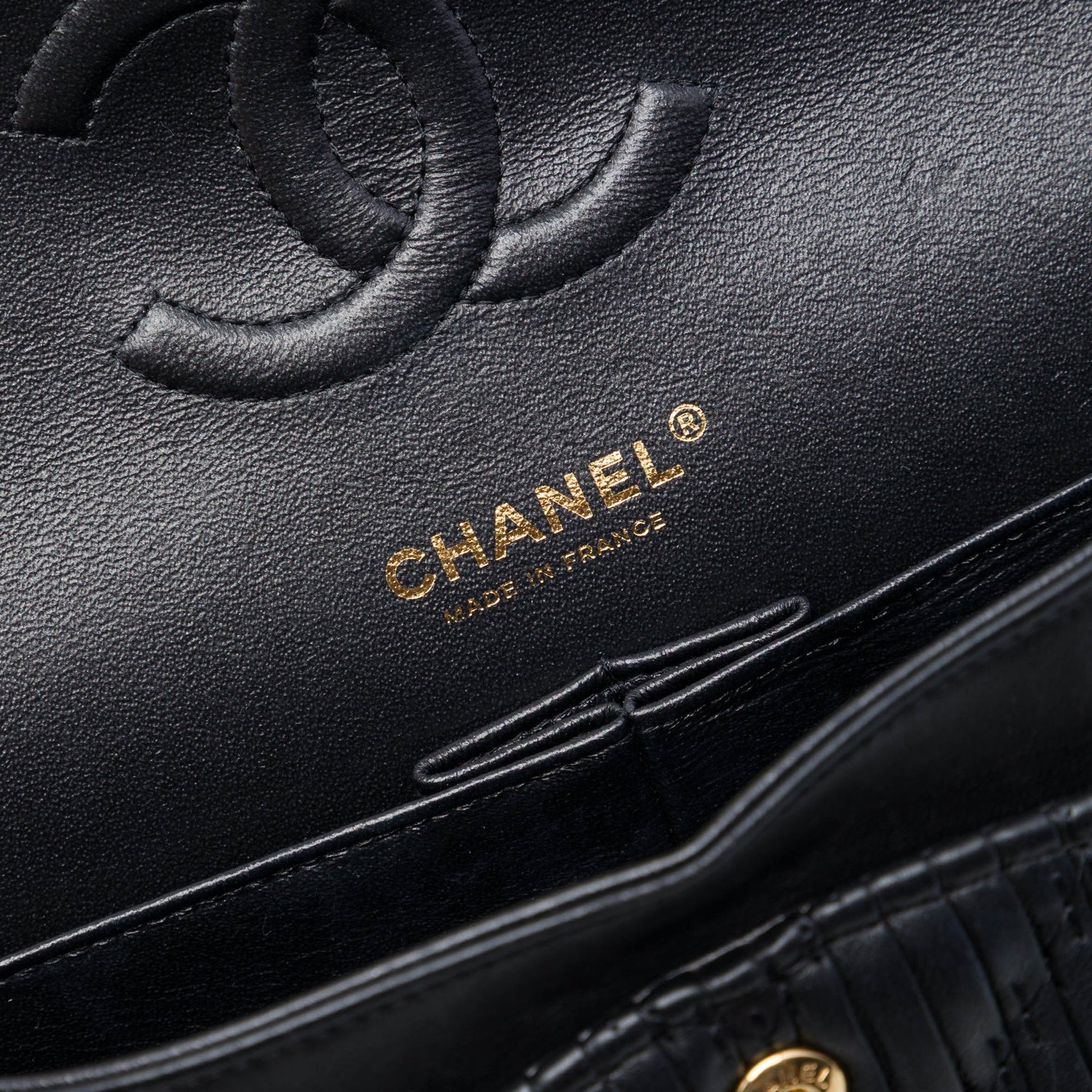 Chanel Medium Classic Chevron Calfskin Pleated Double Flap