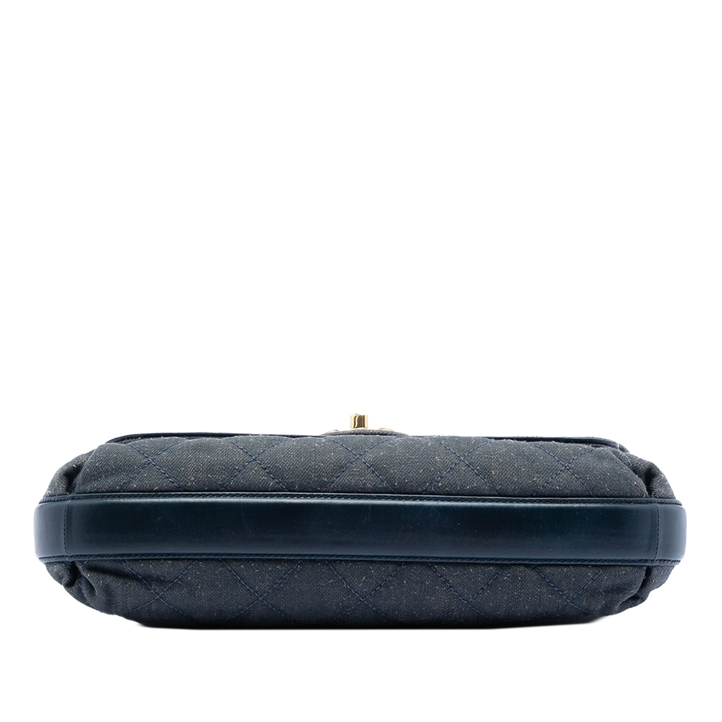 CC Quilted Denim and Calfskin Front Pocket Single Flap