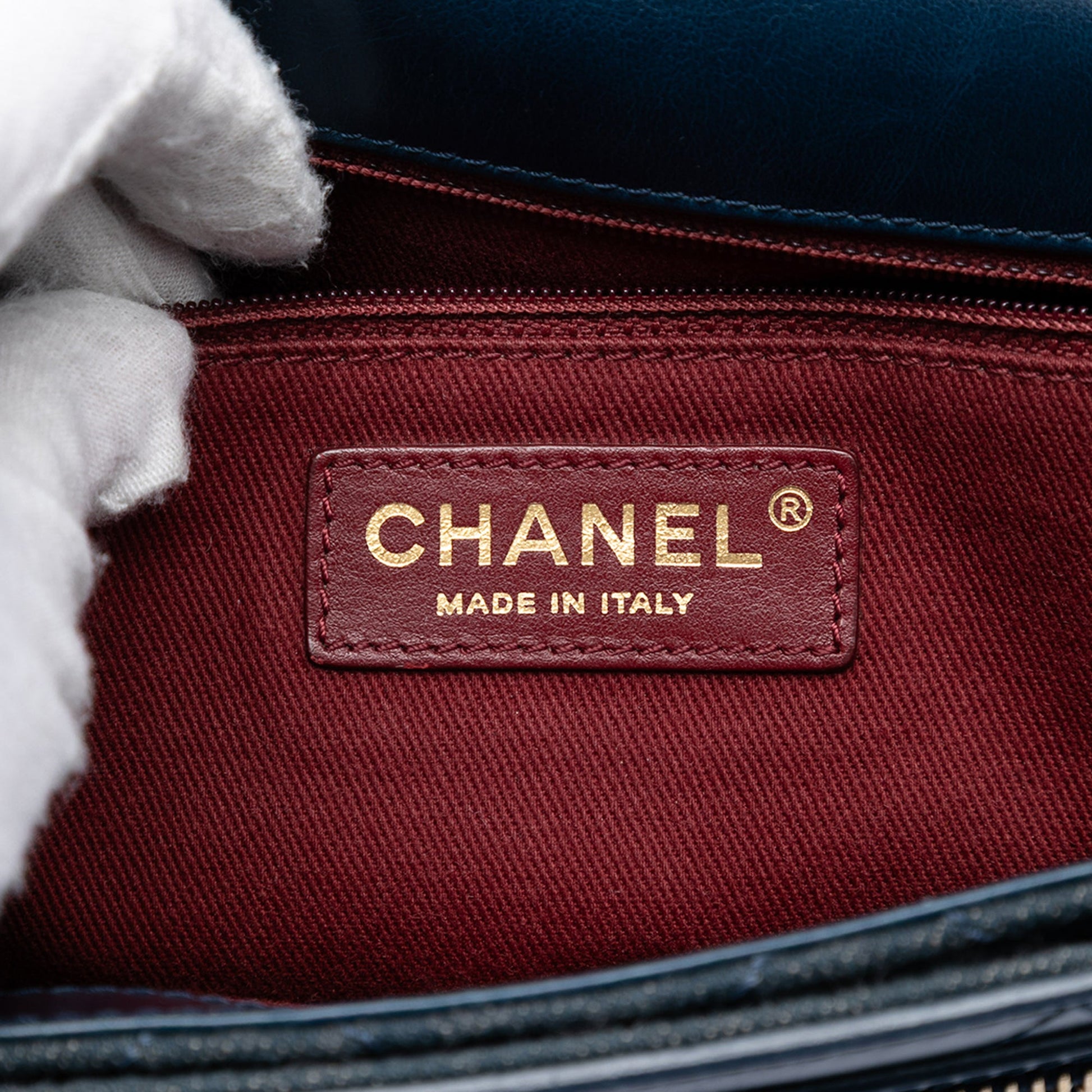 CC Quilted Denim and Calfskin Front Pocket Single Flap