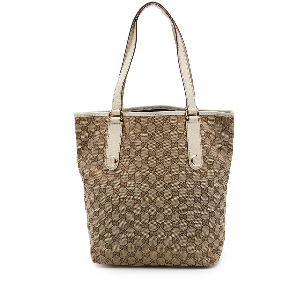 Gucci GG Canvas Charmy Tote — Beige