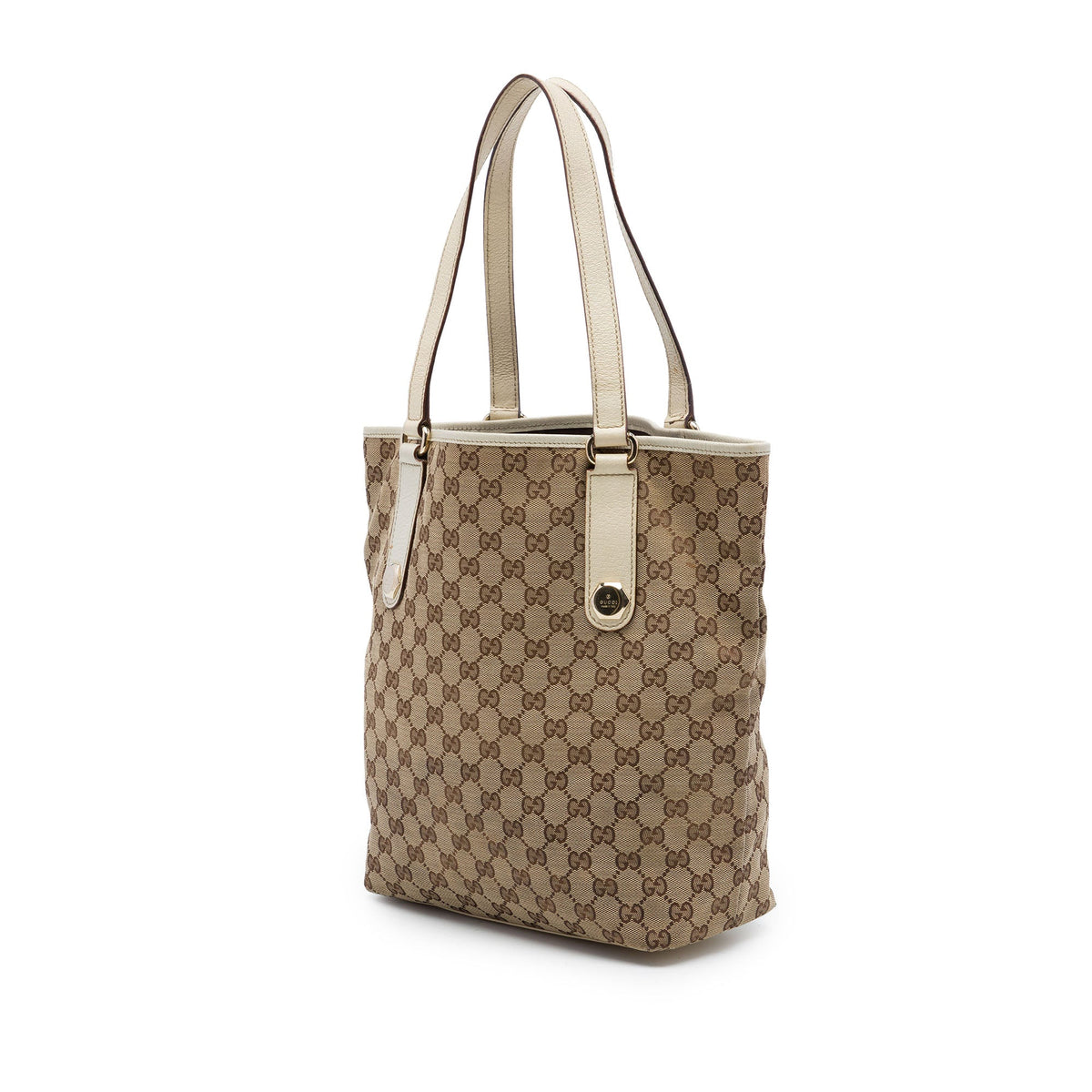 Gucci GG Canvas Charmy Tote — Beige