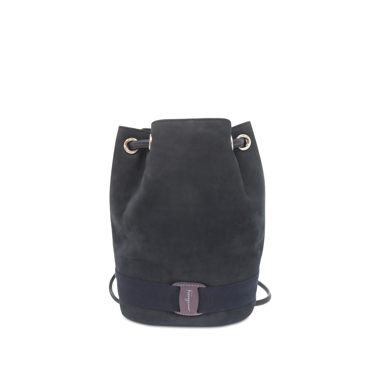 Ferragamo Suede Vara Backpack — Blue
