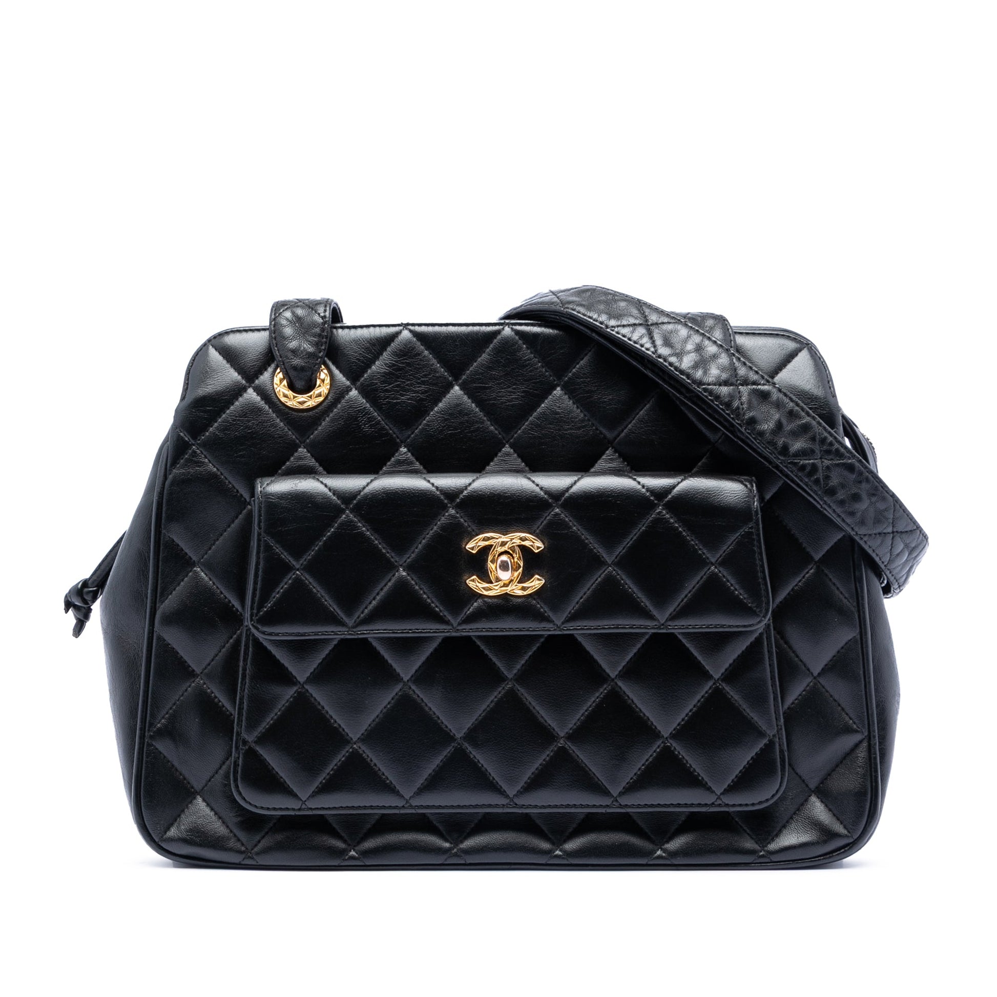 Chanel CC Quilted Lambskin Front Pocket Crossbody