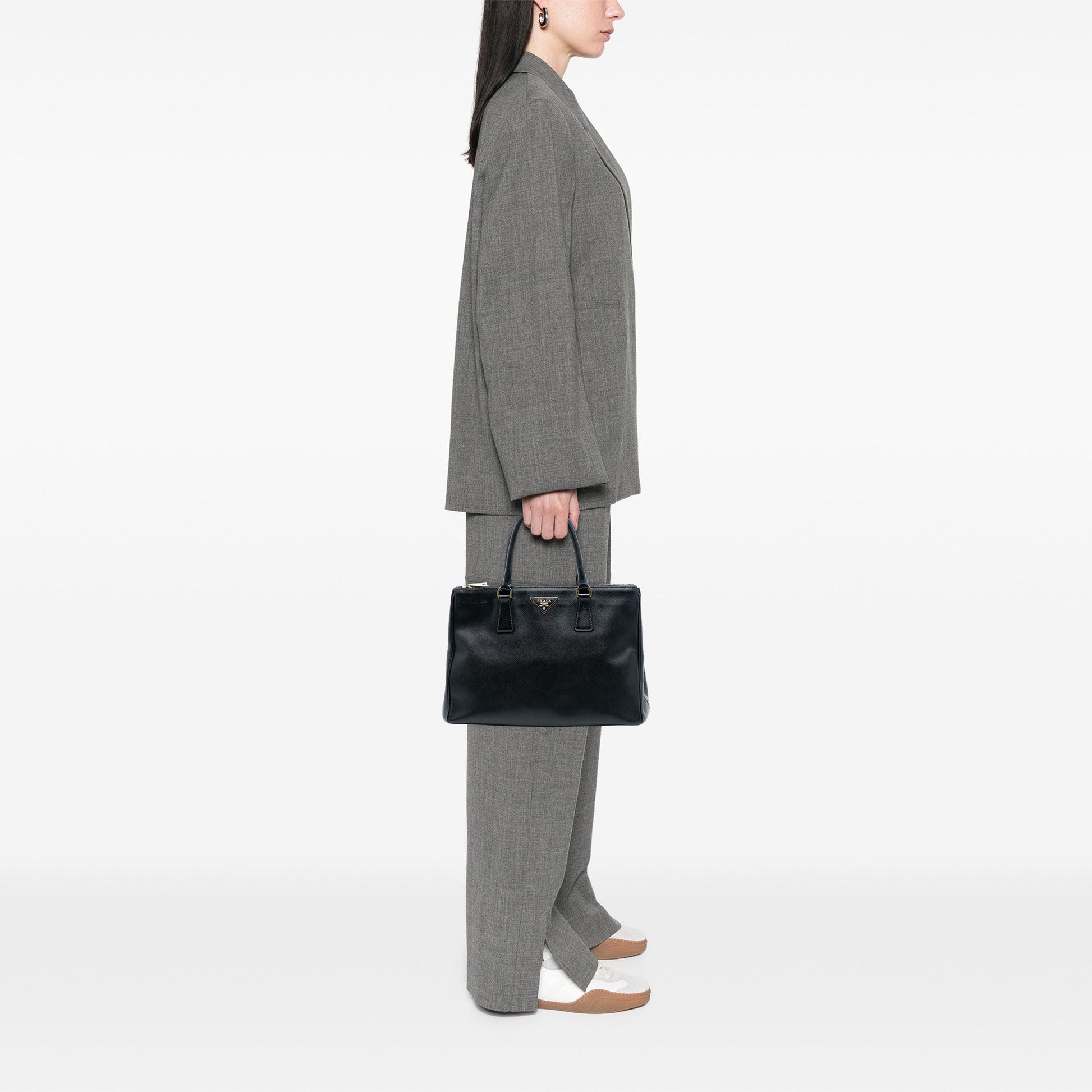 Prada Medium Saffiano Lux Galleria Double Zip Satchel