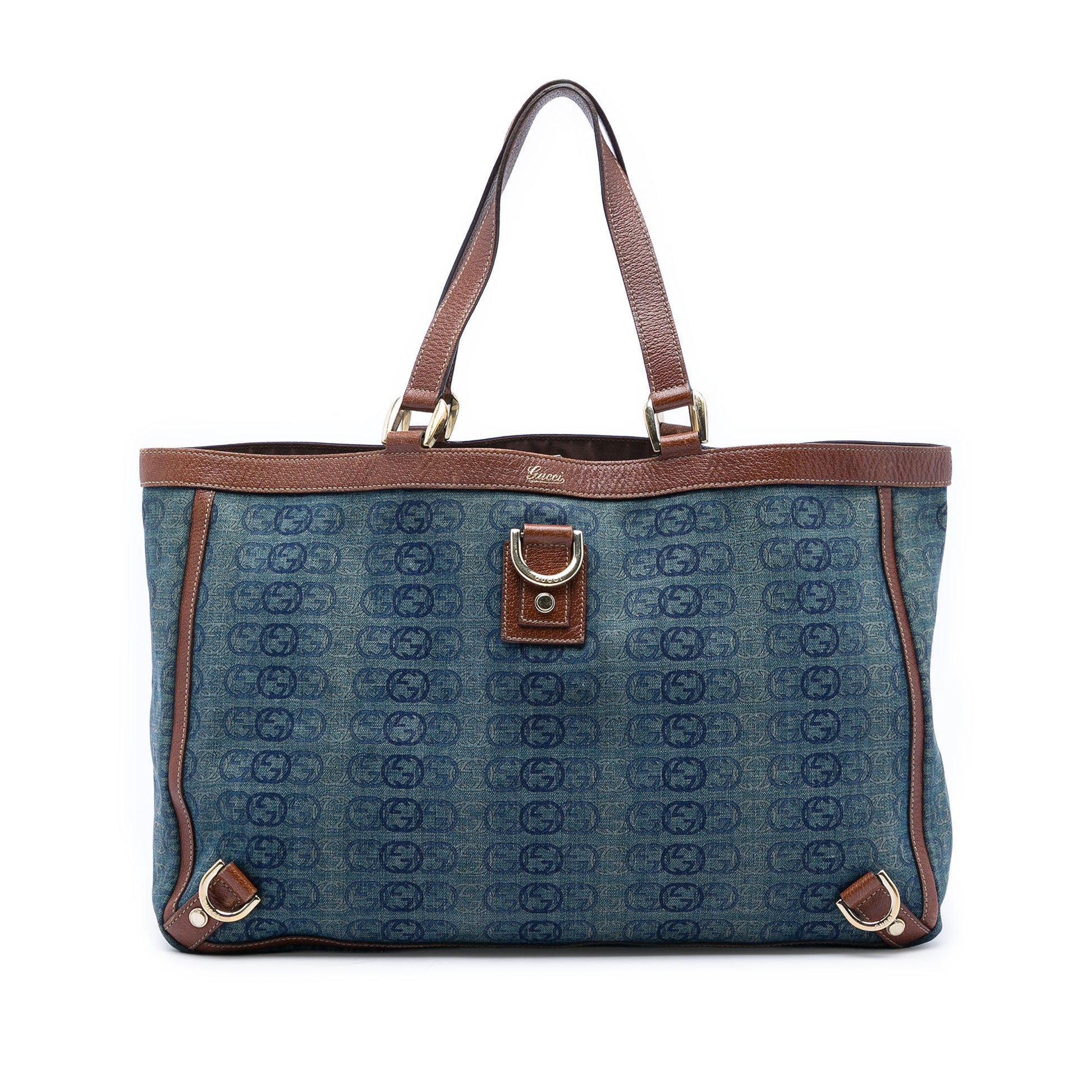 Gucci Denim Interlocking G Abbey D Ring Tote
