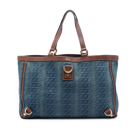 Gucci Denim Interlocking G Abbey D Ring Tote