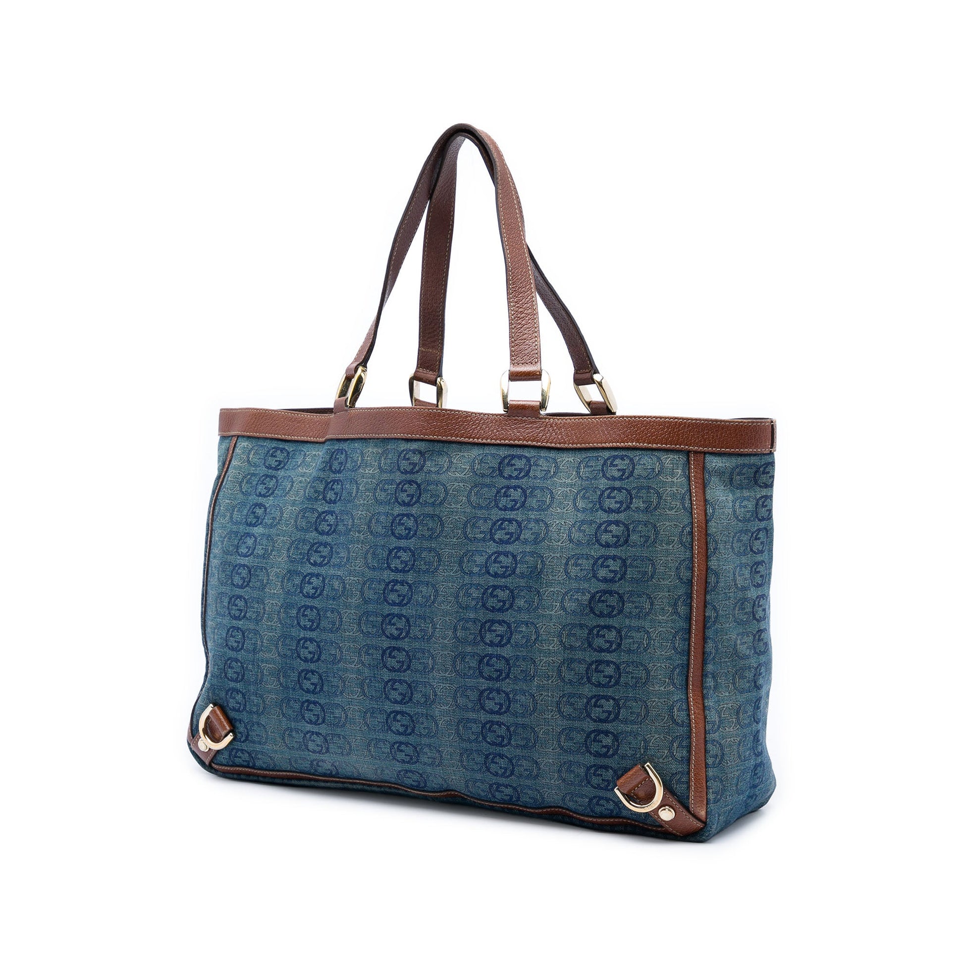 Gucci Denim Interlocking G Abbey D Ring Tote