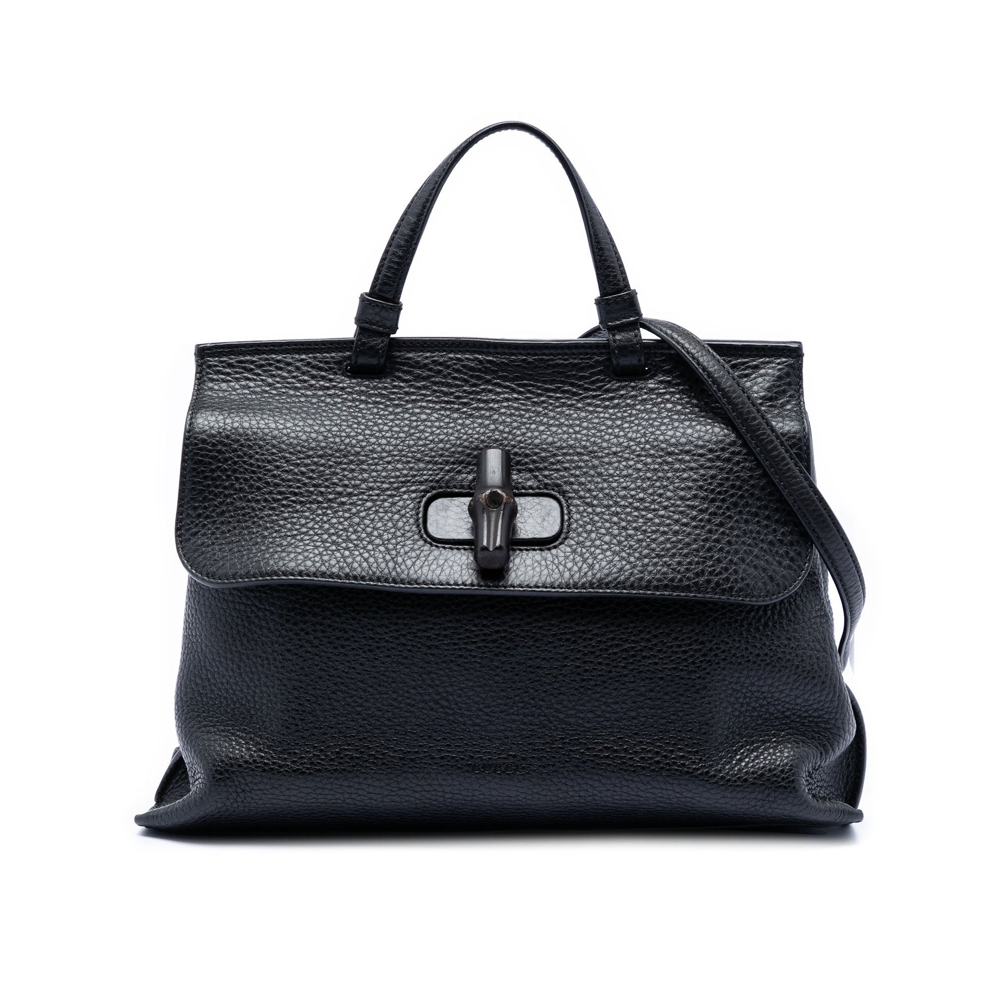 Medium Leather Bamboo Daily Satchel