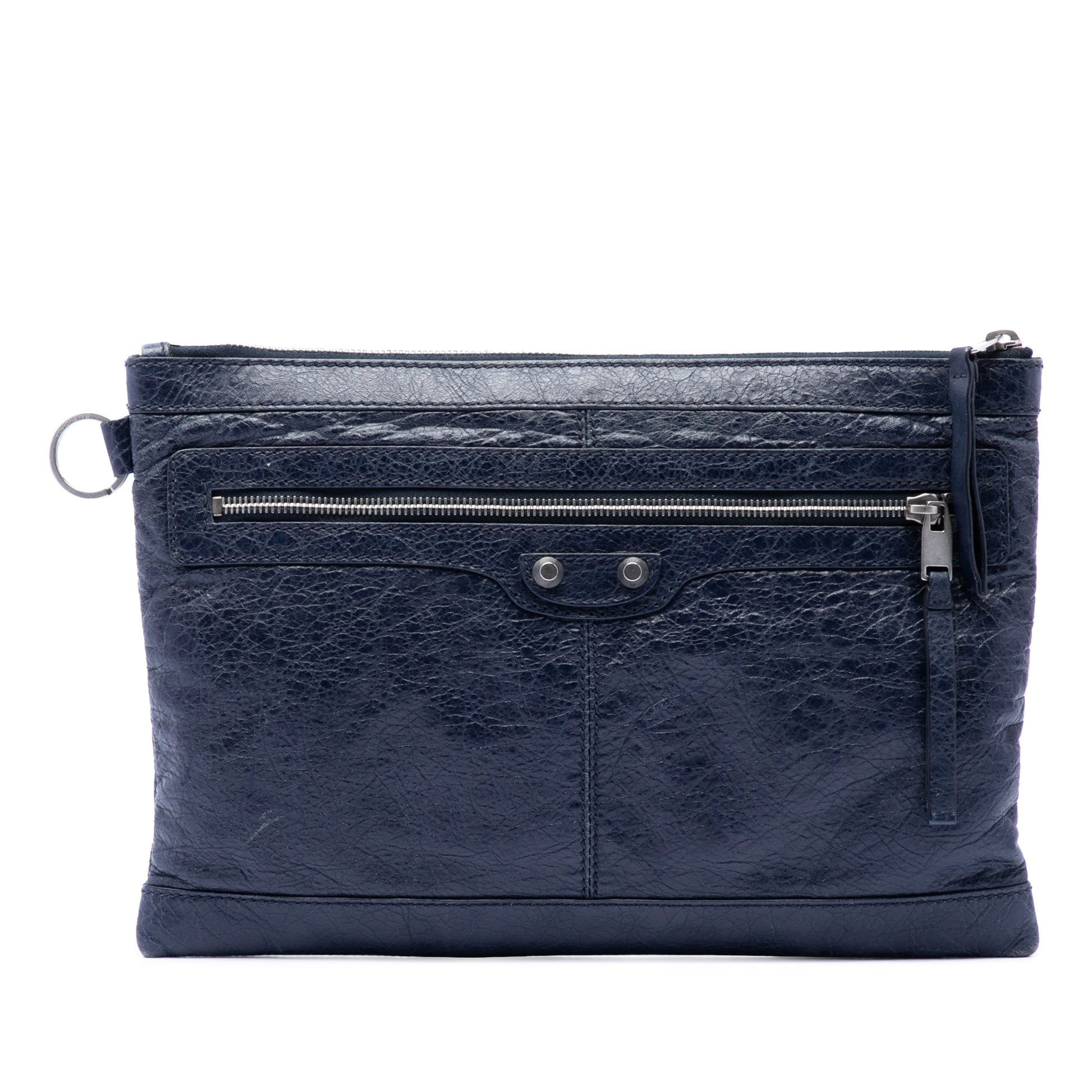 Balenciaga Lambskin Motocross Classic Clip M Clutch