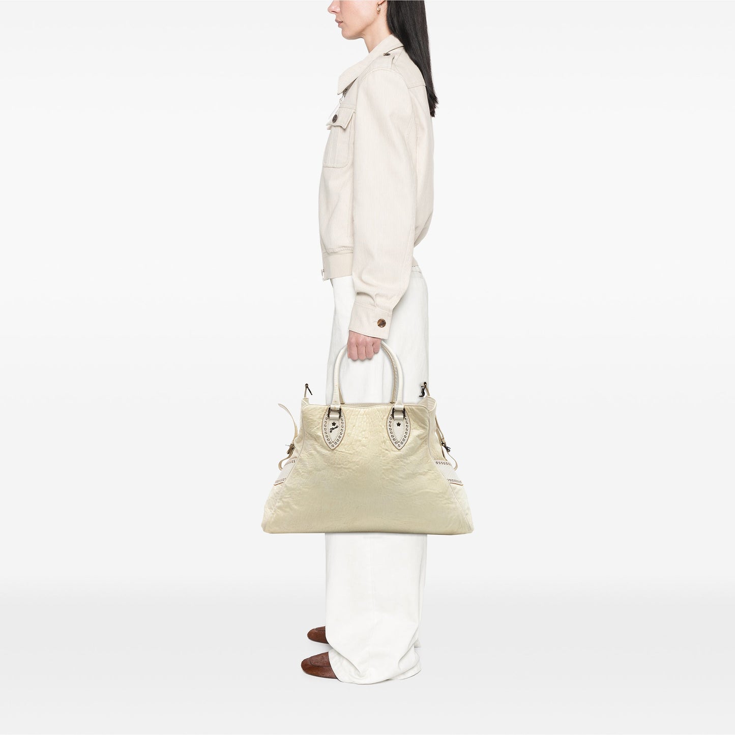 Fendi Large Leather Etniko Du Jour Handbag