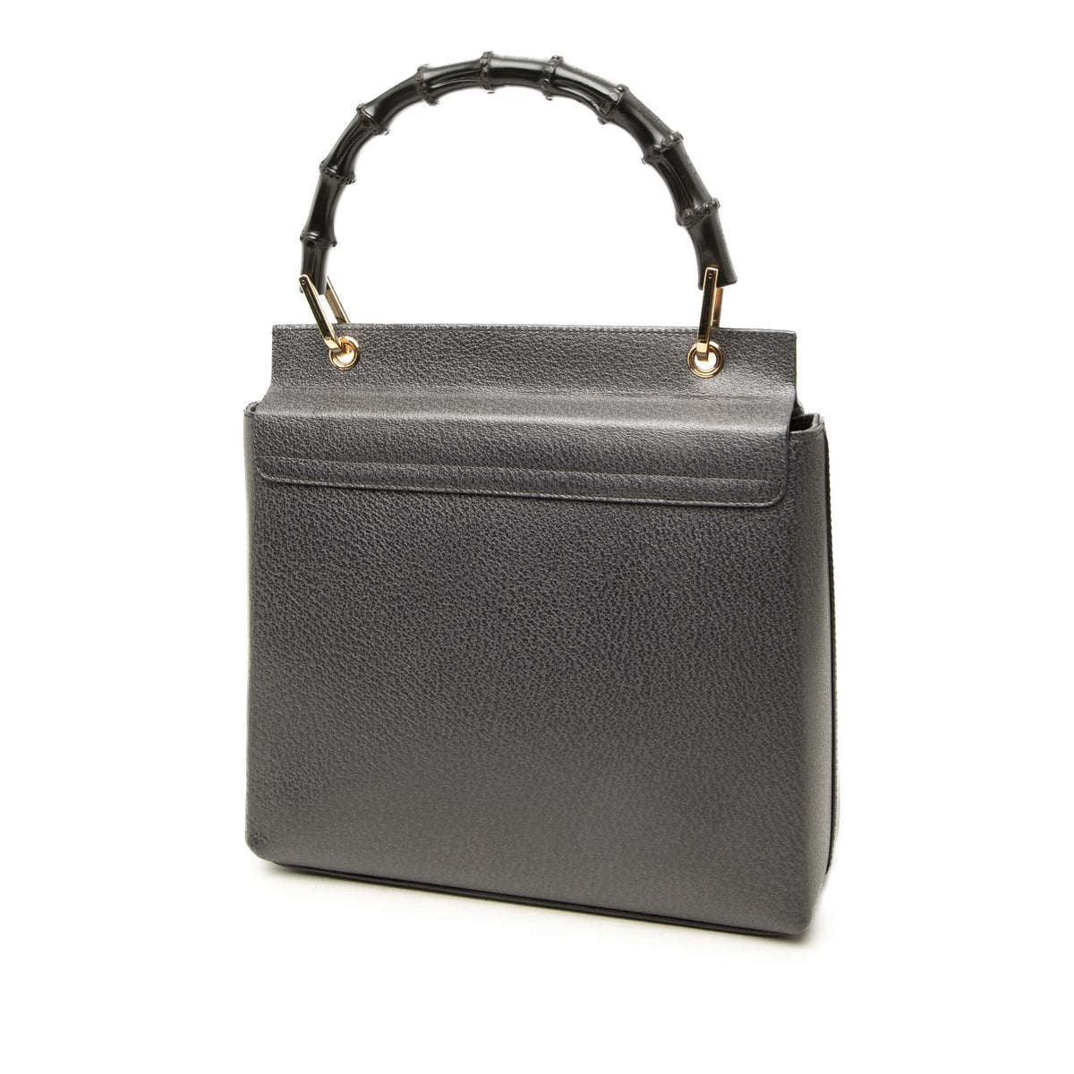 Gucci Leather Bamboo Handbag — Black