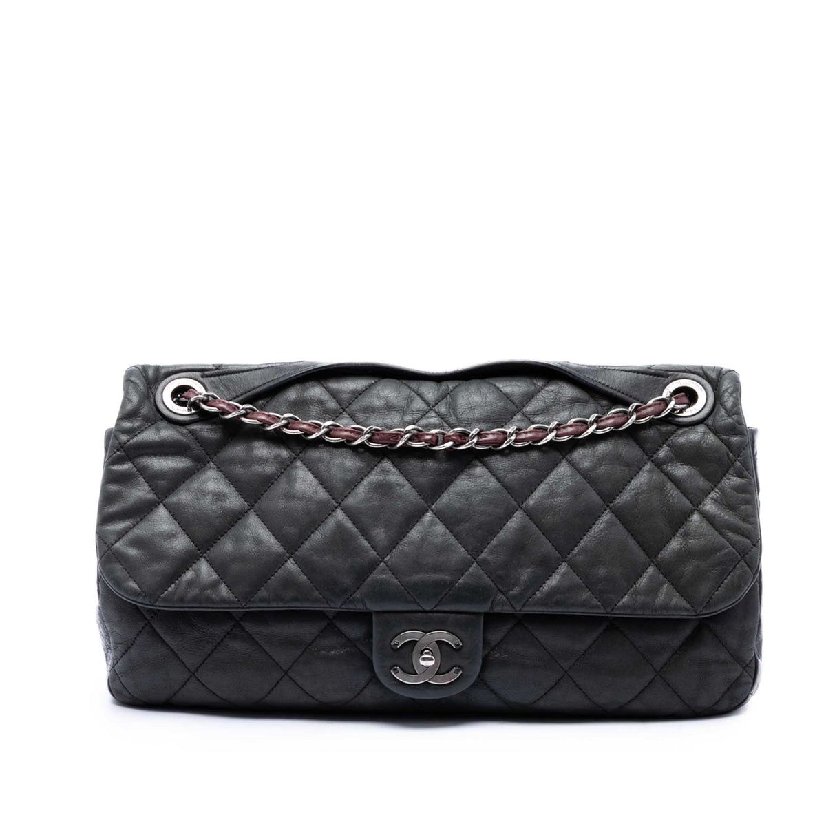 Chanel Jumbo Iridescent Calfskin In The Mix Flap — Black